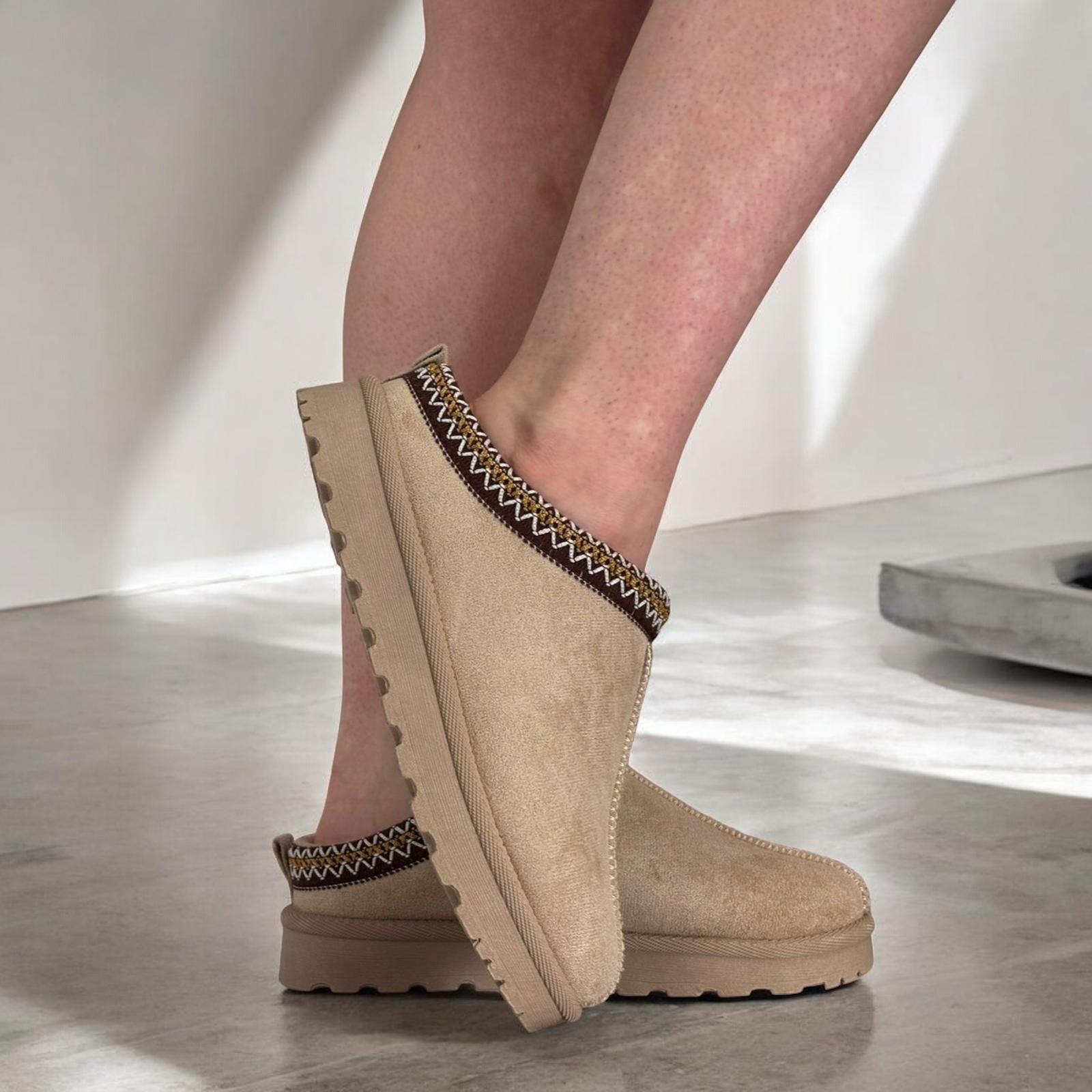 Damen Slipper Hausschuhe warm Kunstfell gefüttert Damen Hausschuhe Schuhe - Bild 2 von 19