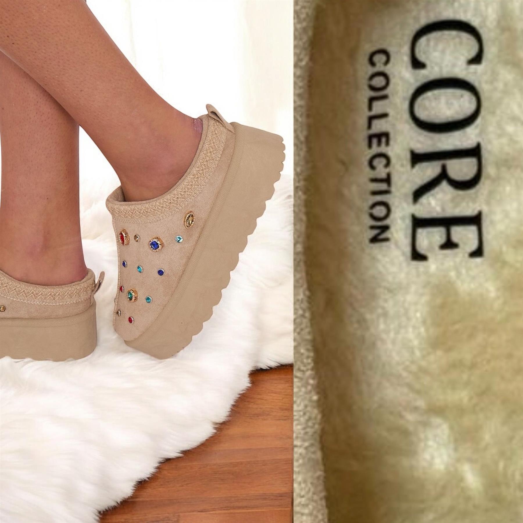 Zapatillas de plataforma sin cordones de piel sintética cálidas de invierno para mujer - Imagen 6 de 16