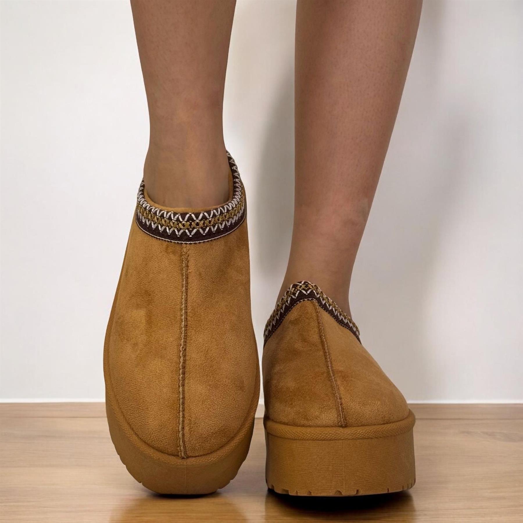 MUJERES DAMAS CÓMODAS MULLIDAS GRUESAS PLATAFORMA ZAPATILLAS MULAS ZAPATOS - Imagen 7 de 14