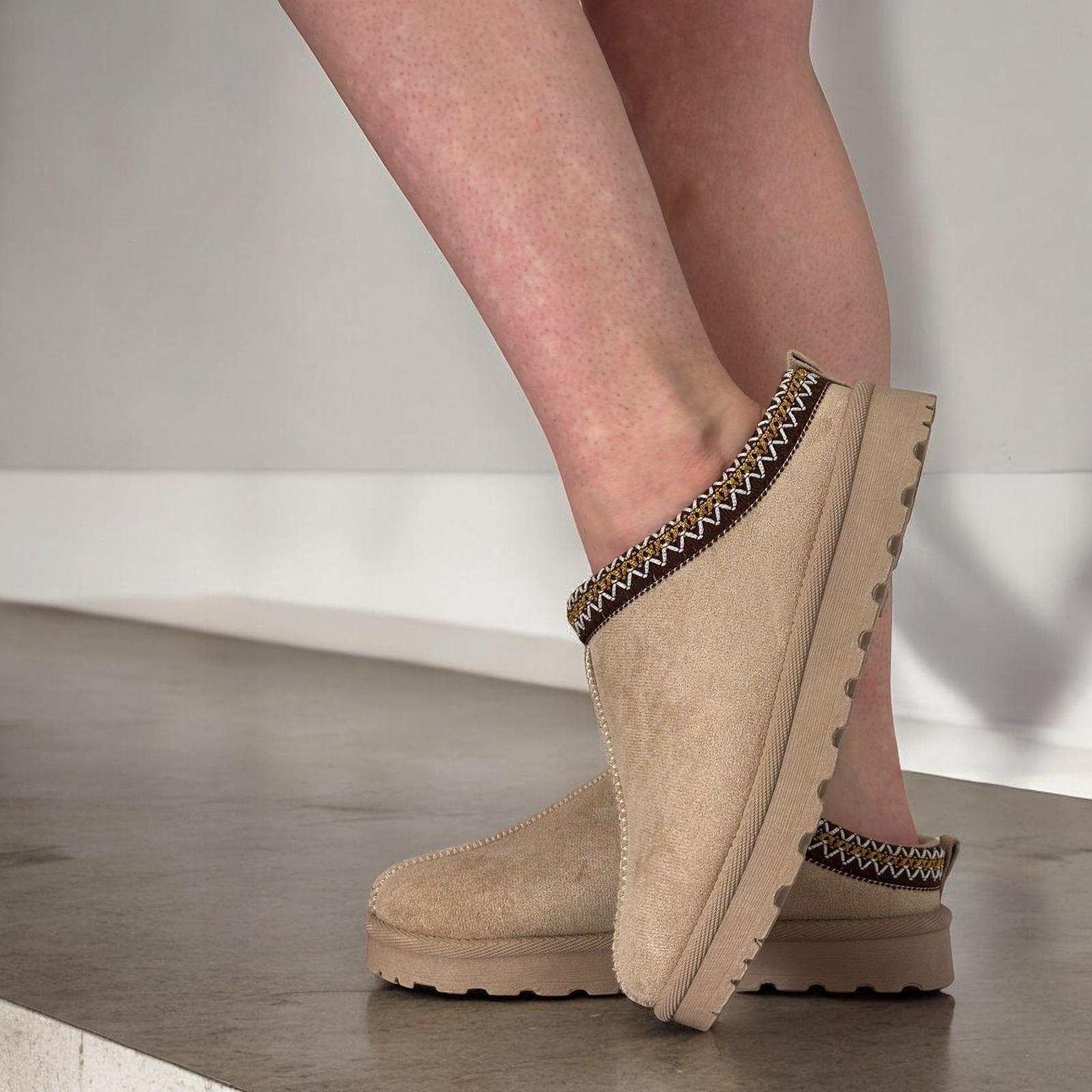 Damen Slipper Hausschuhe warm Kunstfell gefüttert Damen Hausschuhe Schuhe - Bild 4 von 19