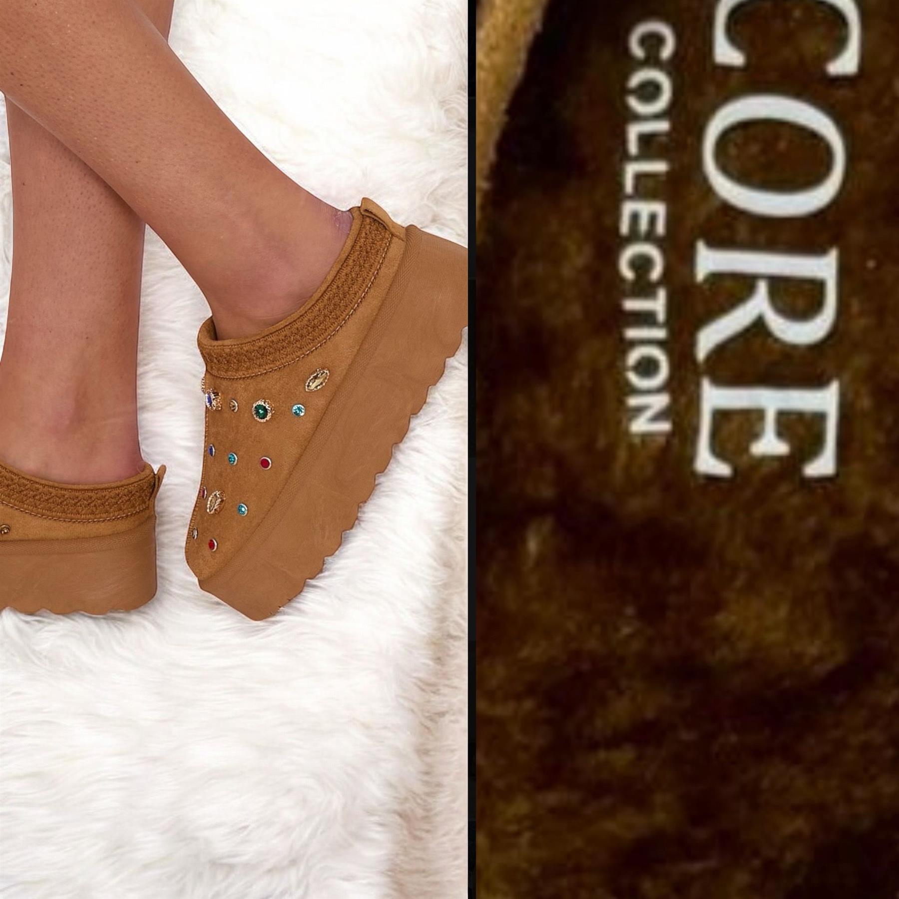 Zapatillas de plataforma sin cordones de piel sintética cálidas de invierno para mujer - Imagen 16 de 16