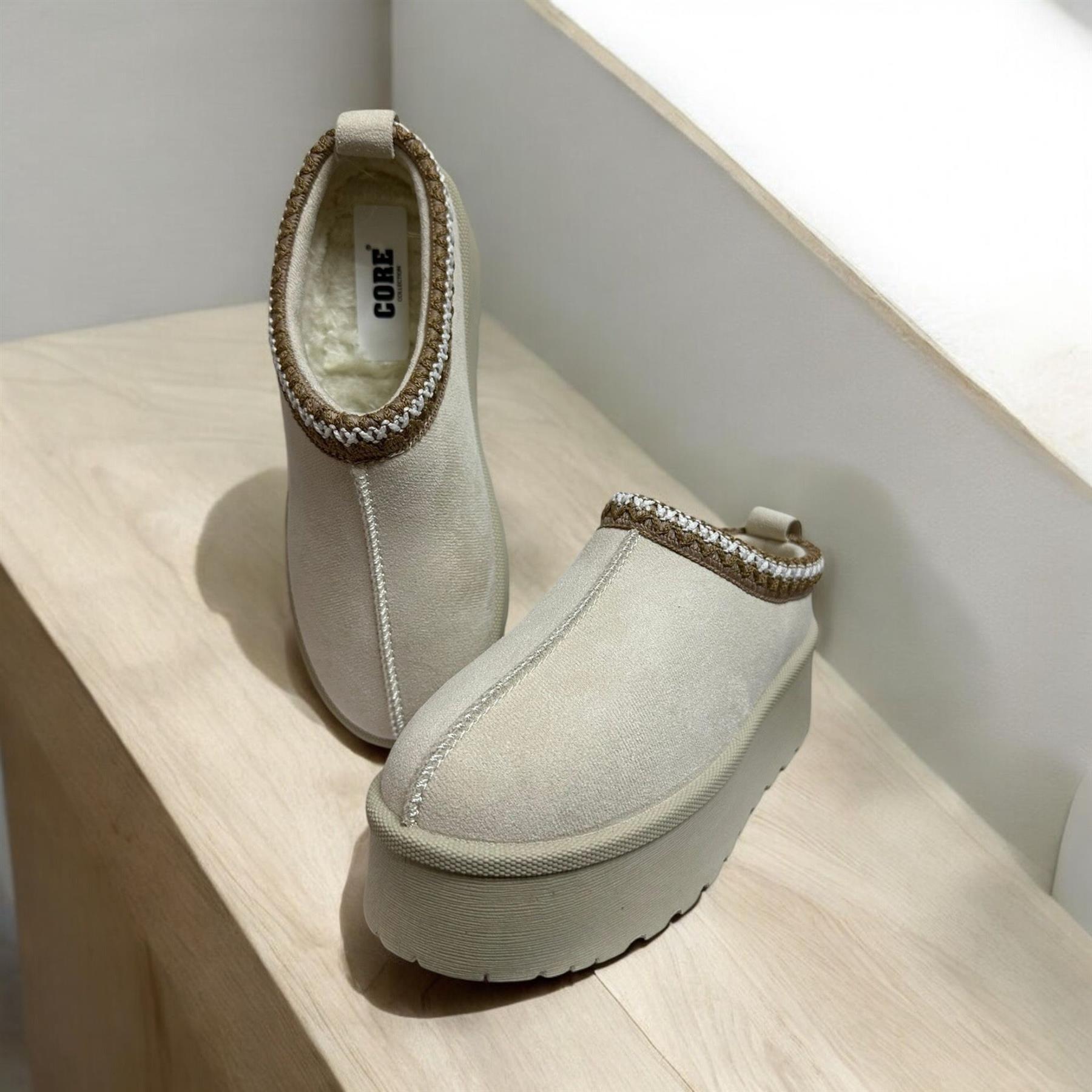 MUJERES DAMAS CÓMODAS MULLIDAS GRUESAS PLATAFORMA ZAPATILLAS MULAS ZAPATOS - Imagen 2 de 14