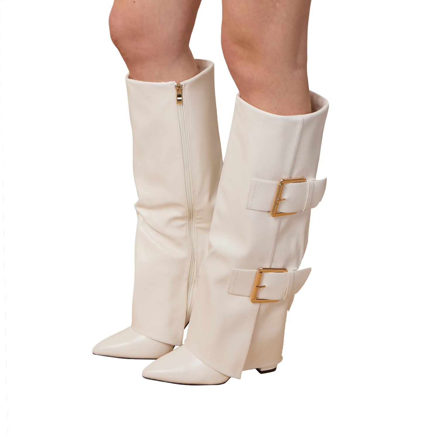 Women Knee High Long Boots with Stripe Detail Knee Length Boots - Picture 13 of 13