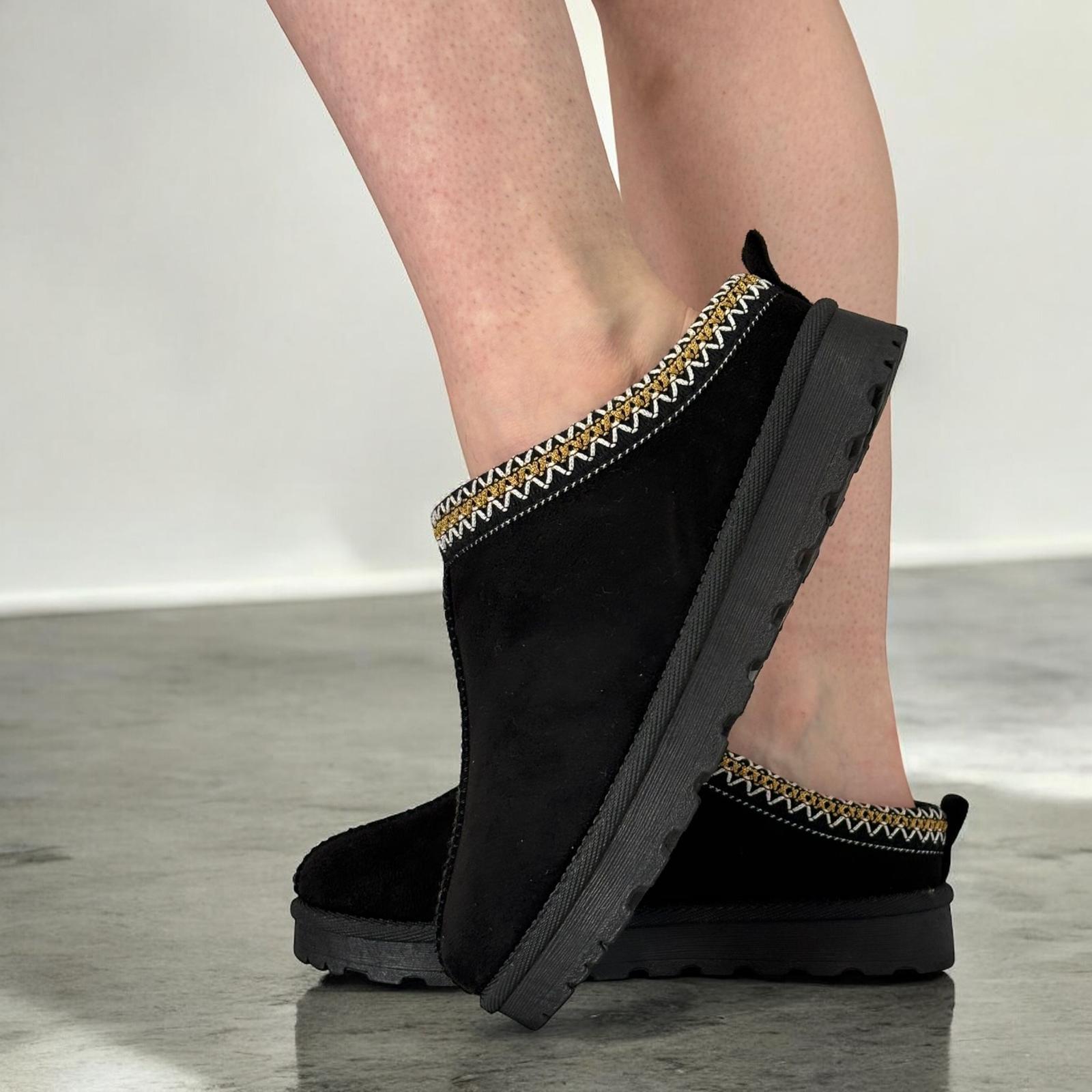 Damen Slipper Hausschuhe warm Kunstfell gefüttert Damen Hausschuhe Schuhe - Bild 6 von 19