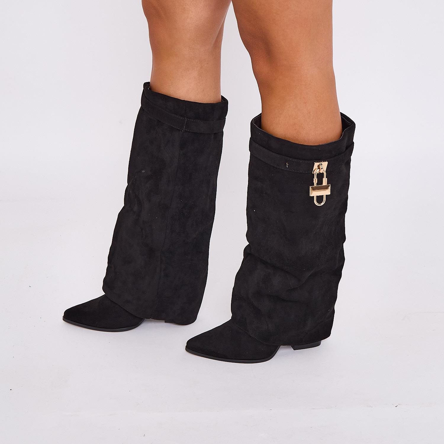 Damen Kniehohe Stiefel Lang Stretch Elastisch Zwickel Riemen Warm Winterstiefel Schuhe - Bild 5 von 22