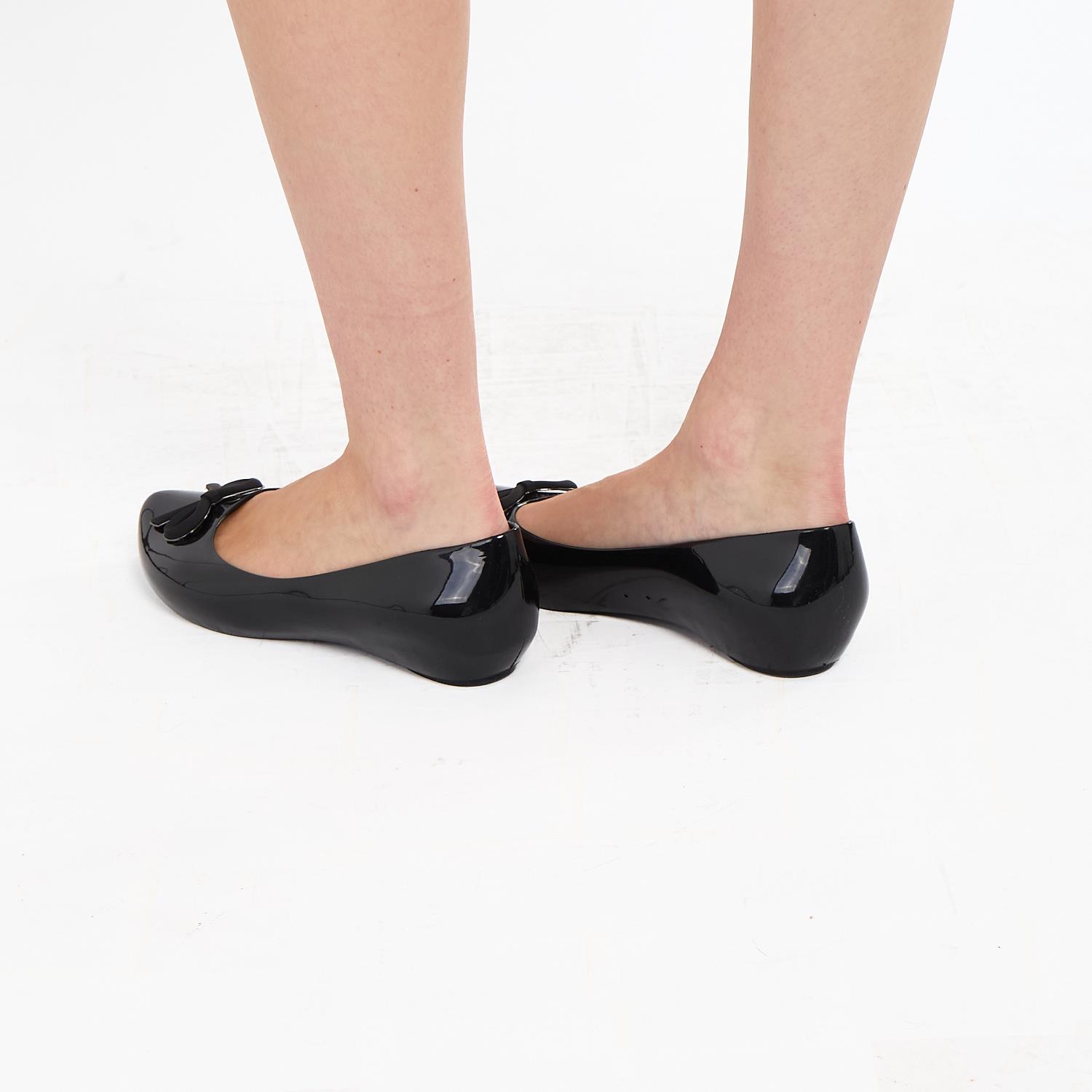 Women Slip On Jelly Ballet Shoes with Bow Detail Soft Flexible Jelly Flats - Picture 27 of 29