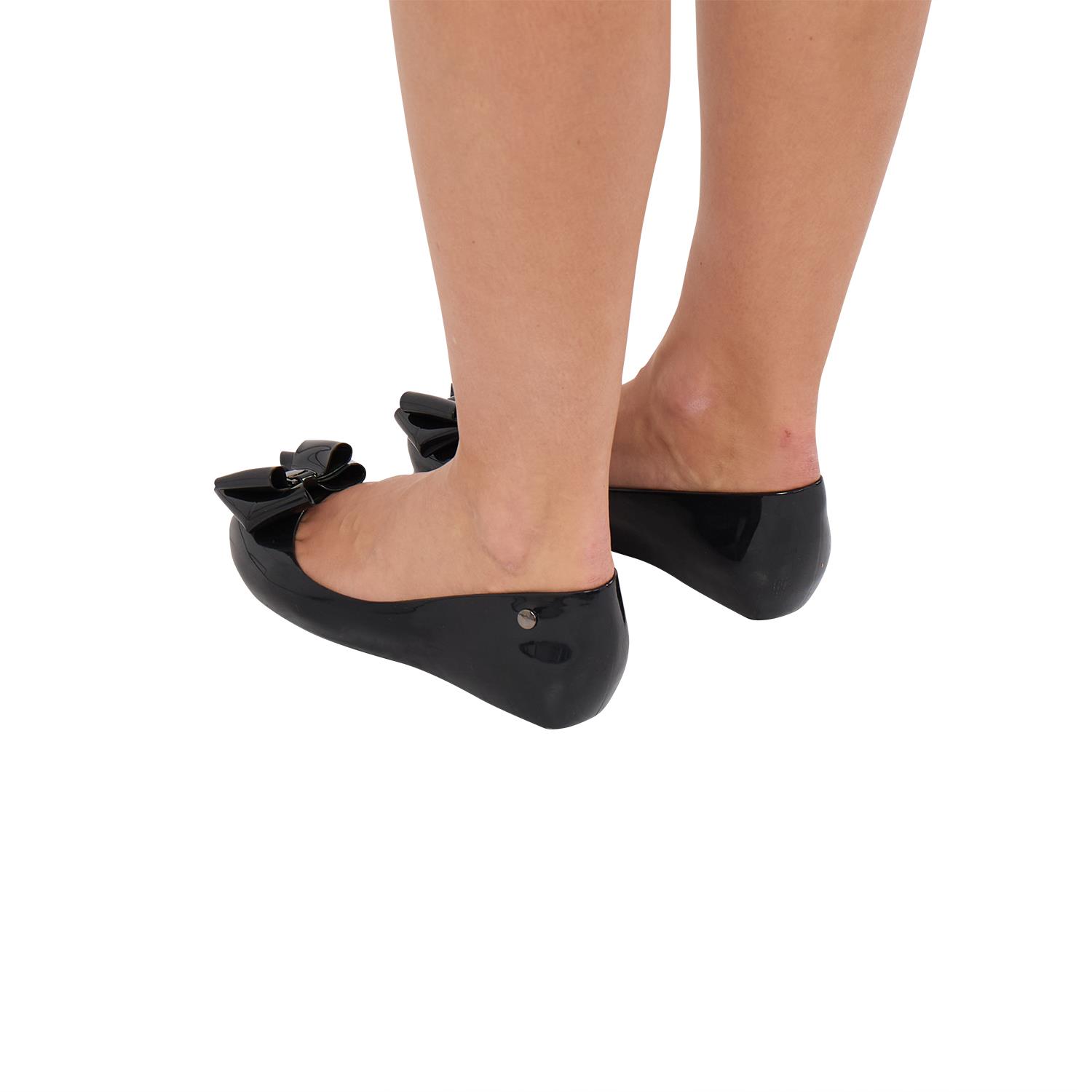 Women Jelly Ballet Flats with Bow Detail Slip On Jelly Shoes for Everyday Wear - Picture 3 of 6
