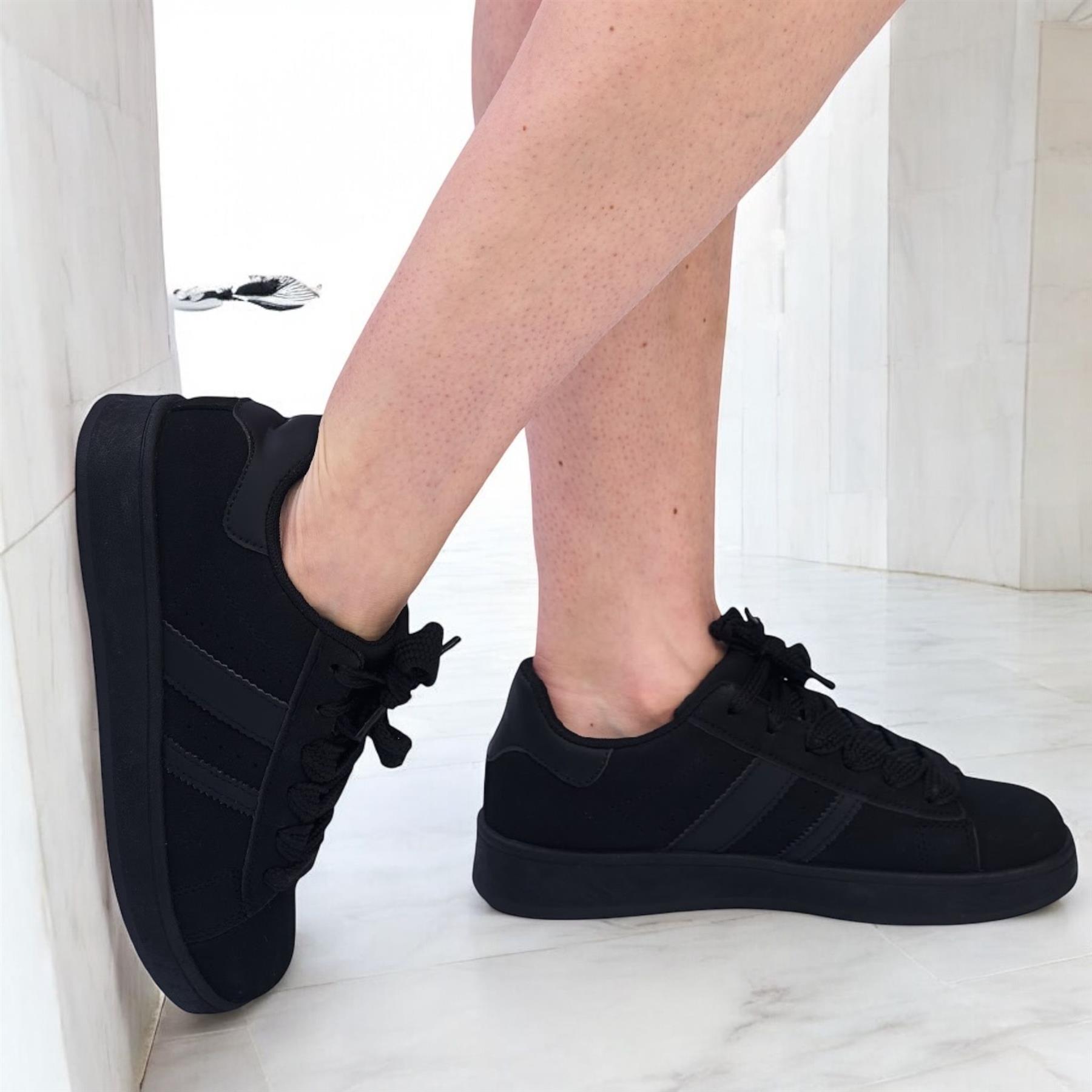 Damen-Sneaker flache Sohle modische bequeme weiche Sohle Wandern Sportschuhe - Bild 10 von 21