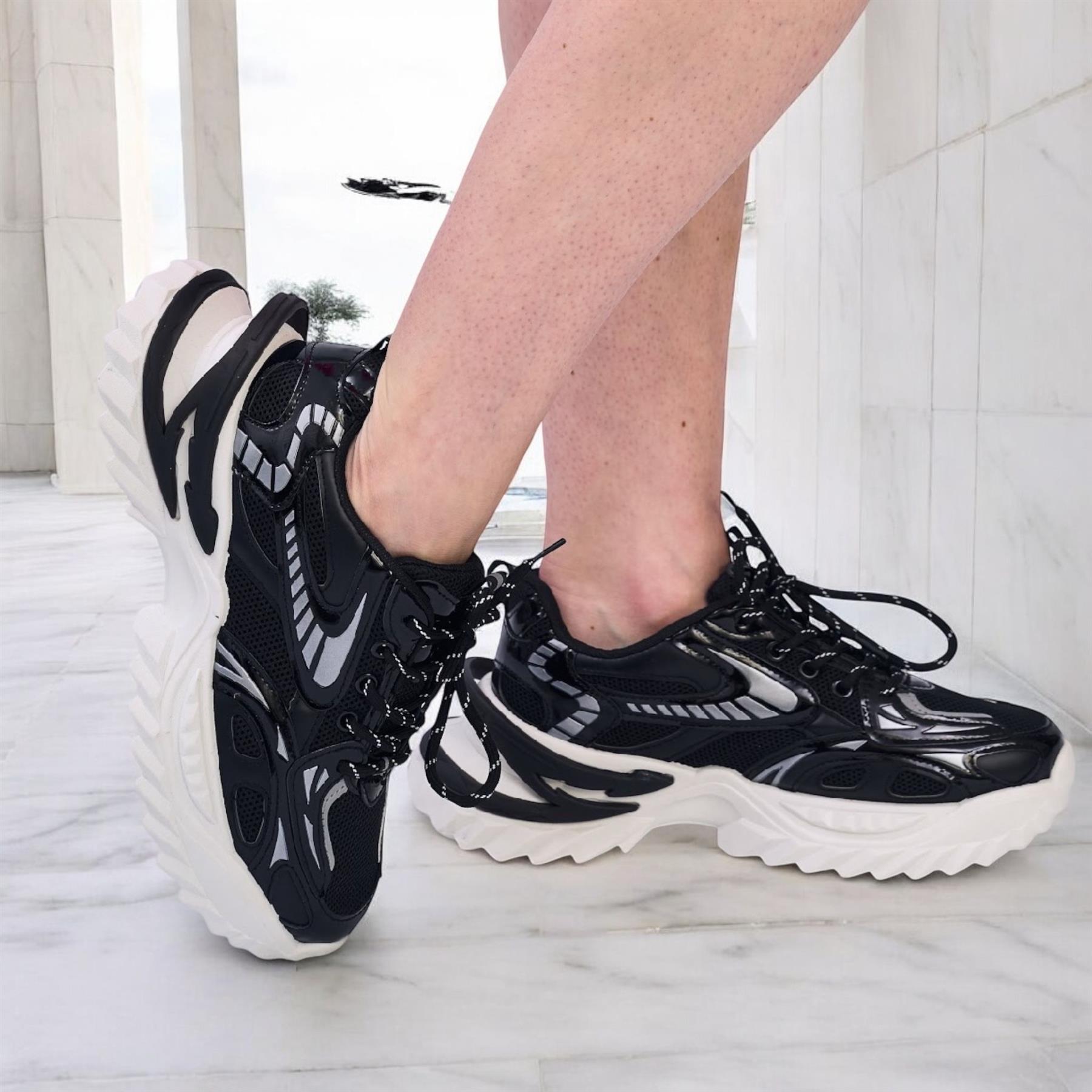 Women Chunky Sneakers Fashion Platform Comfortable Wedge Walking Sport Sneakers - Picture 6 of 17