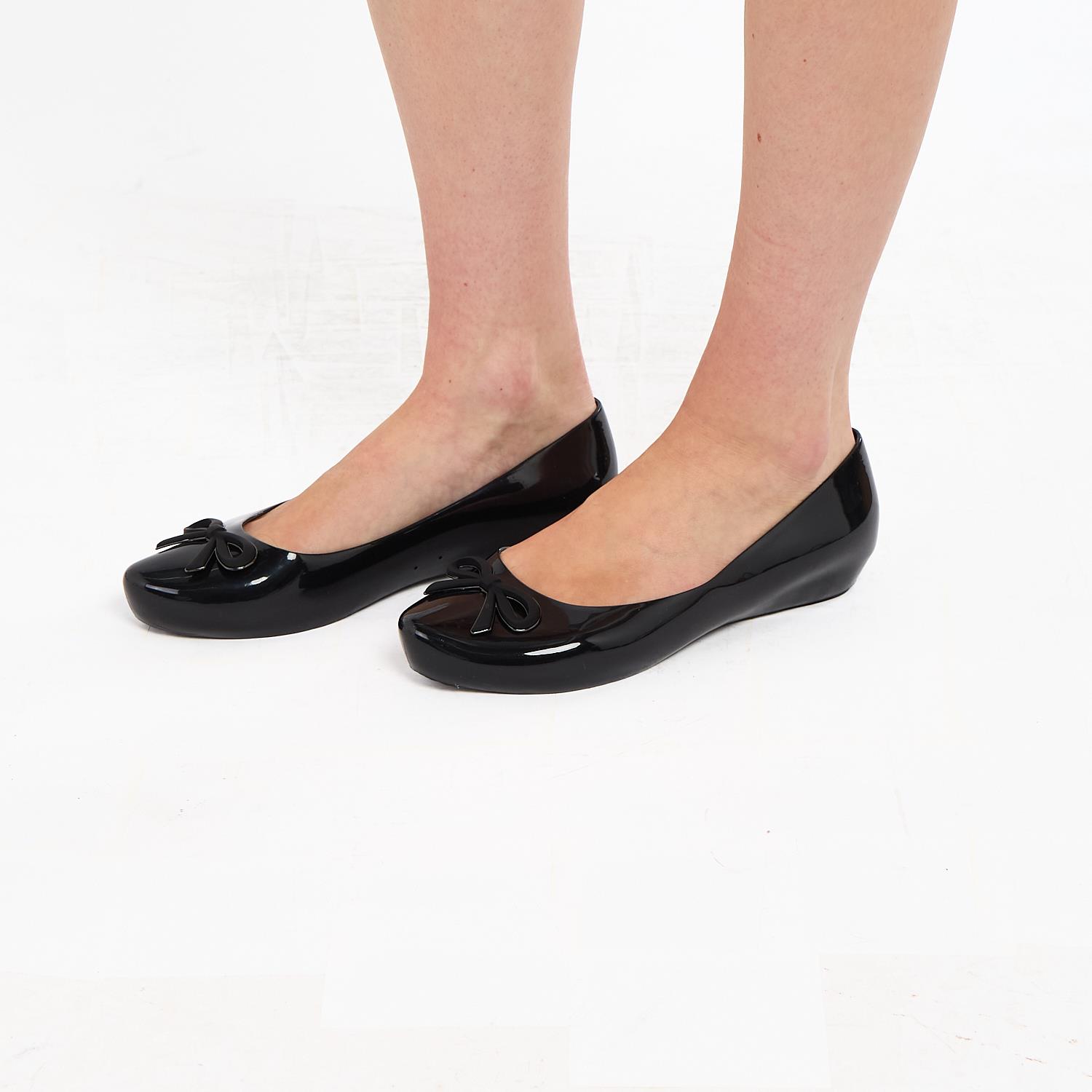 Women Slip On Jelly Ballet Shoes with Bow Detail Soft Flexible Jelly Flats - Picture 29 of 29