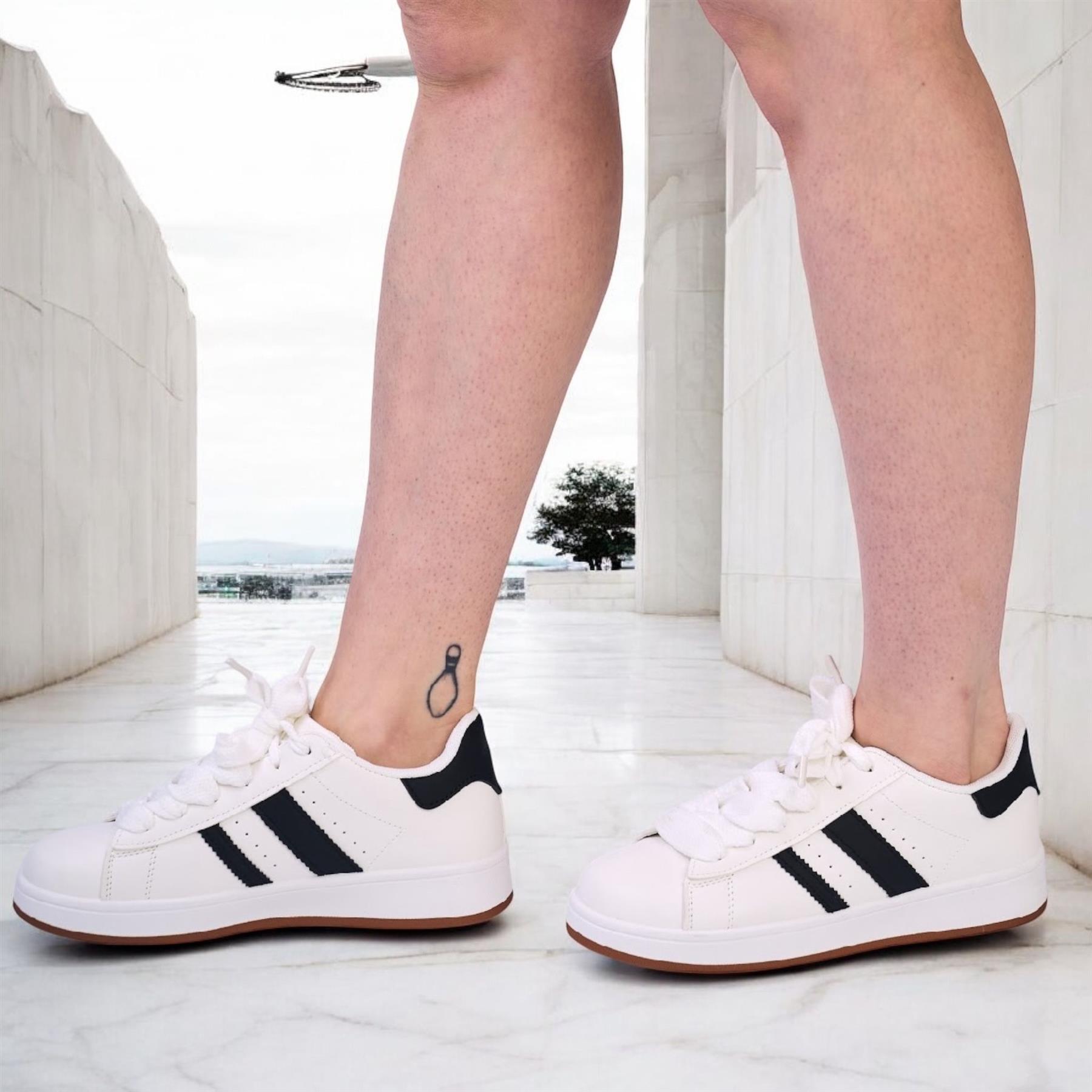 Damen-Sneaker flache Sohle modische bequeme weiche Sohle Wandern Sportschuhe - Bild 21 von 21
