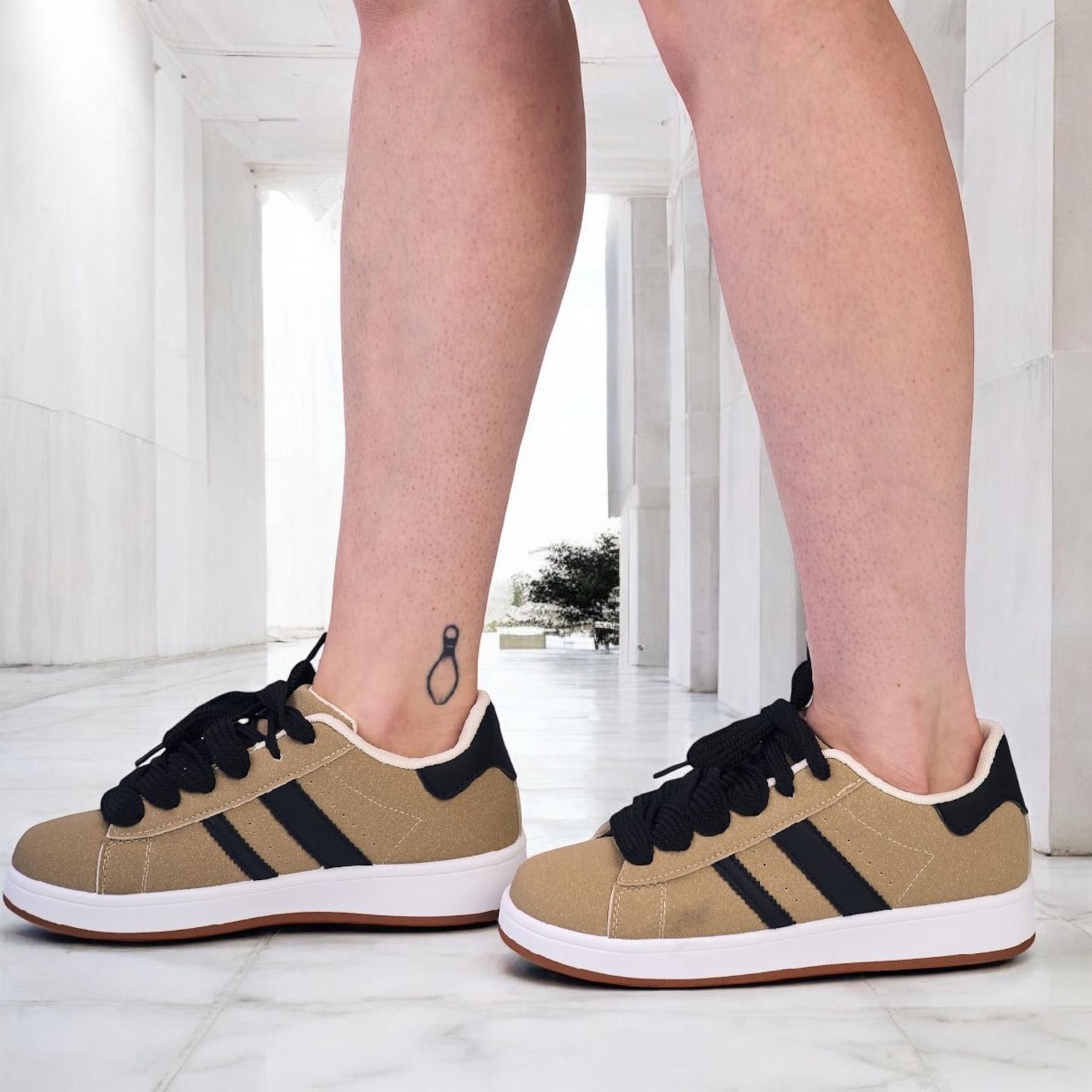 Damen-Sneaker flache Sohle modische bequeme weiche Sohle Wandern Sportschuhe - Bild 3 von 21