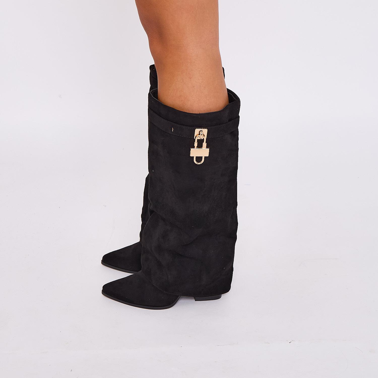Damen Kniehohe Stiefel Lang Stretch Elastisch Zwickel Riemen Warm Winterstiefel Schuhe - Bild 7 von 22