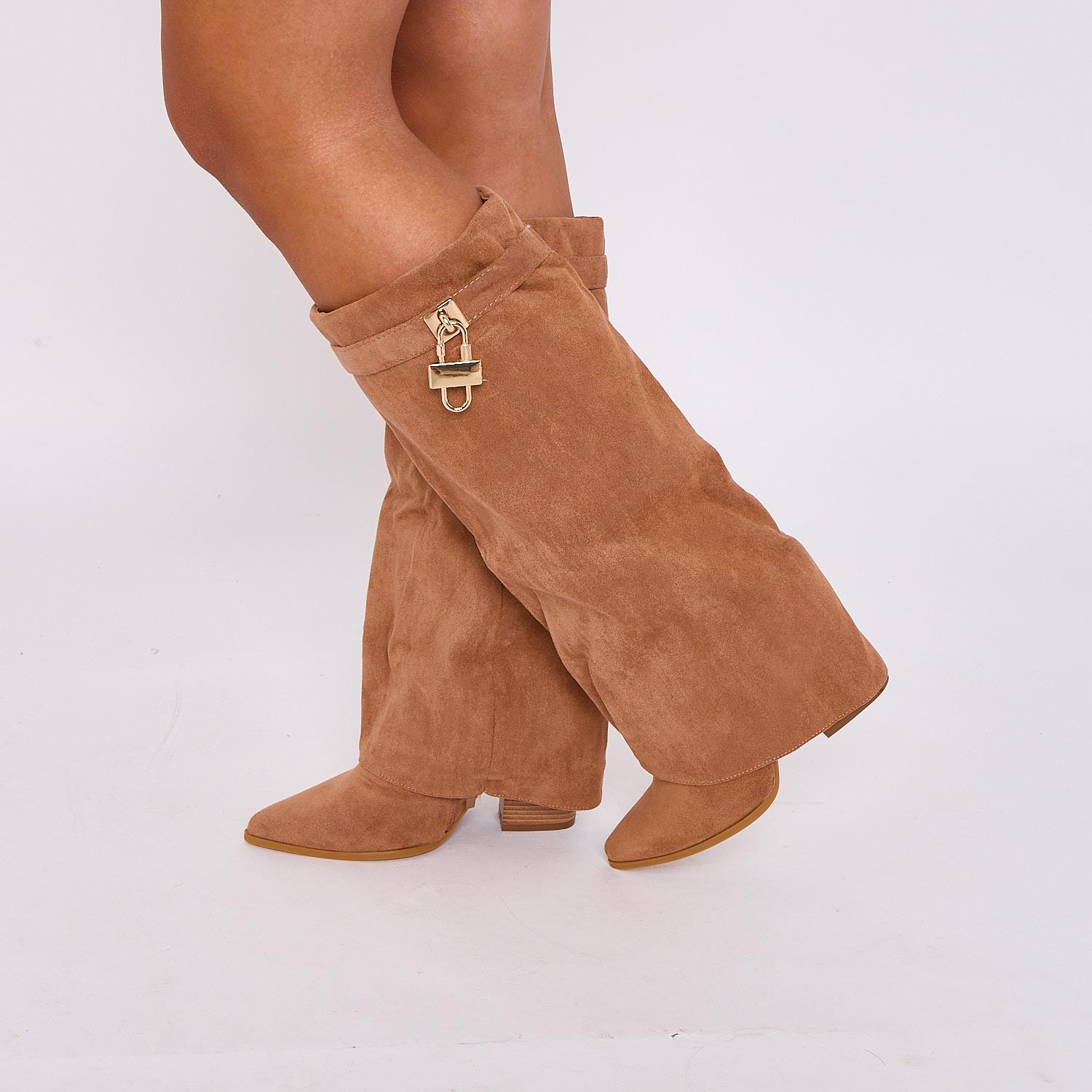Damen Kniehohe Stiefel Lang Stretch Elastisch Zwickel Riemen Warm Winterstiefel Schuhe - Bild 10 von 22