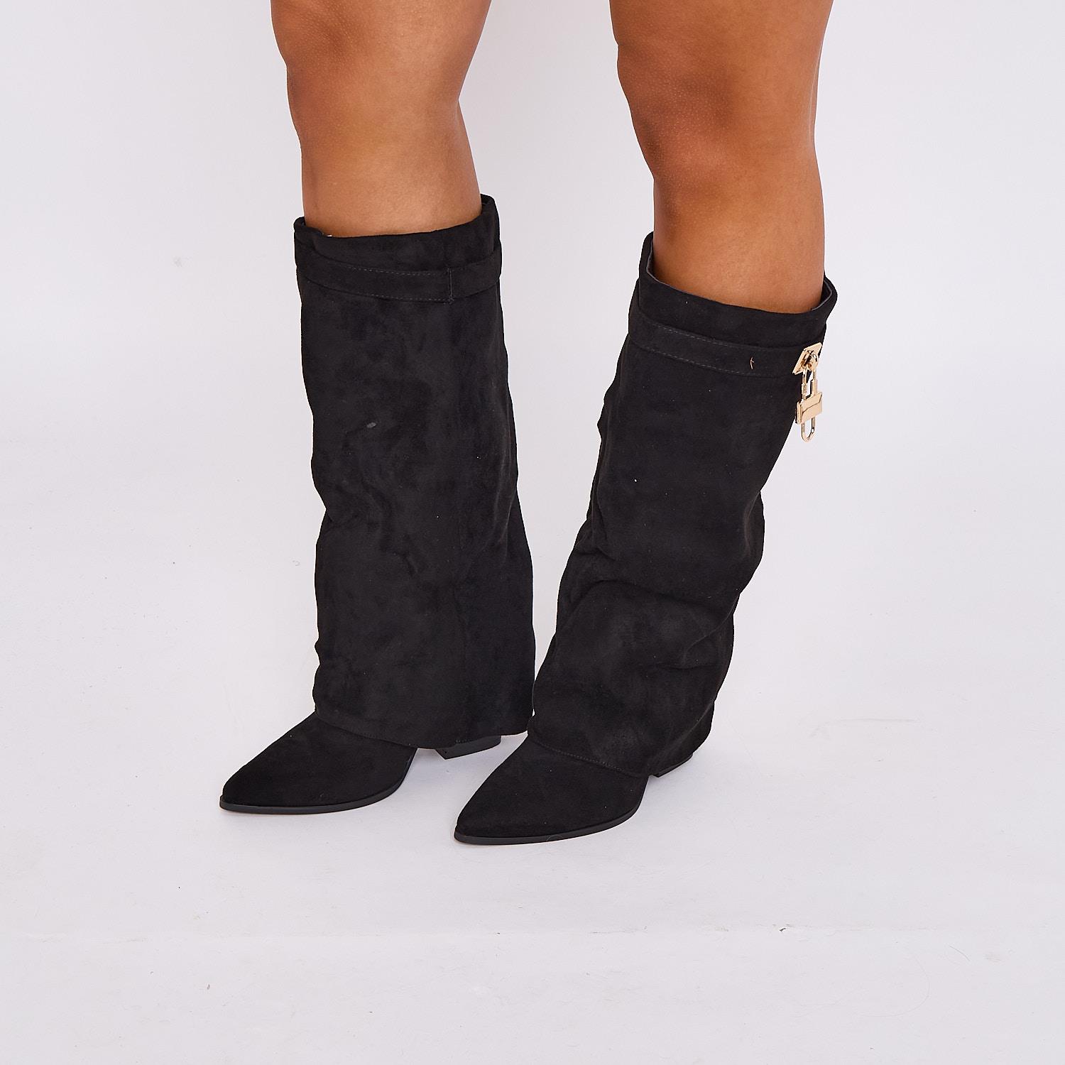 Damen Kniehohe Stiefel Lang Stretch Elastisch Zwickel Riemen Warm Winterstiefel Schuhe - Bild 4 von 22