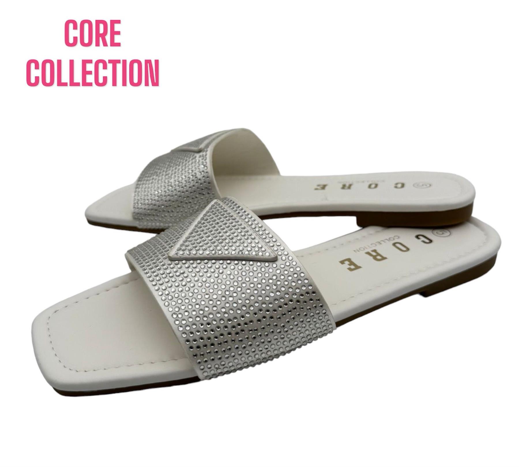Womens Summer Slip On Sliders with Decorative Beads - Picture 7 of 7