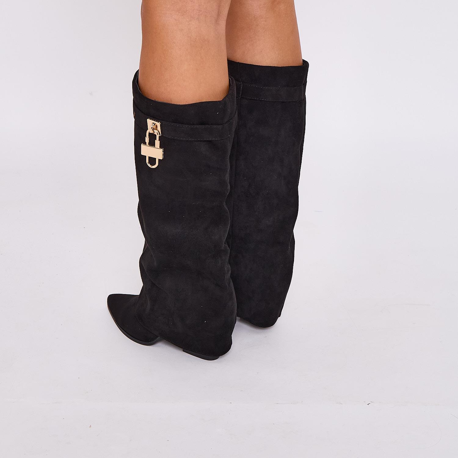 Damen Kniehohe Stiefel Lang Stretch Elastisch Zwickel Riemen Warm Winterstiefel Schuhe - Bild 8 von 22