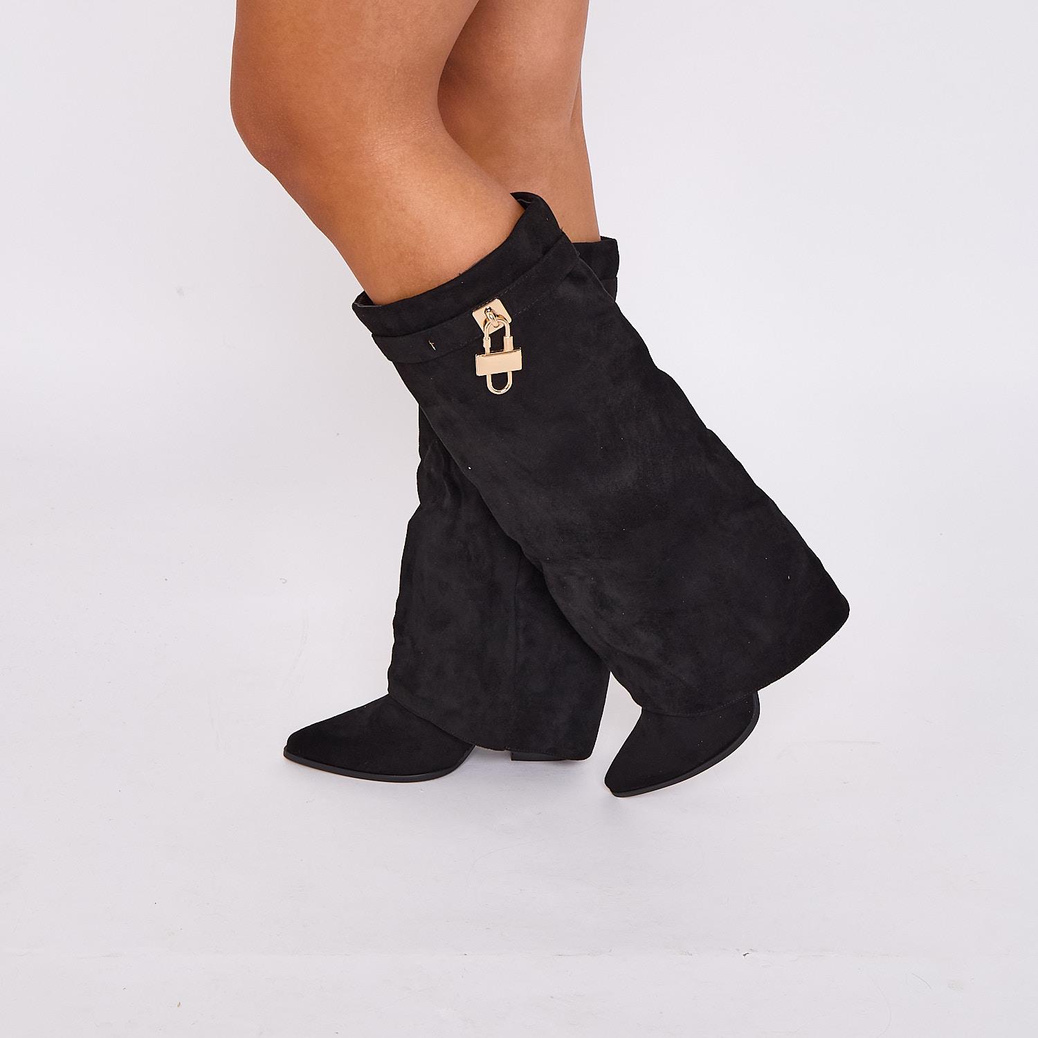 Damen Kniehohe Stiefel Lang Stretch Elastisch Zwickel Riemen Warm Winterstiefel Schuhe - Bild 3 von 22