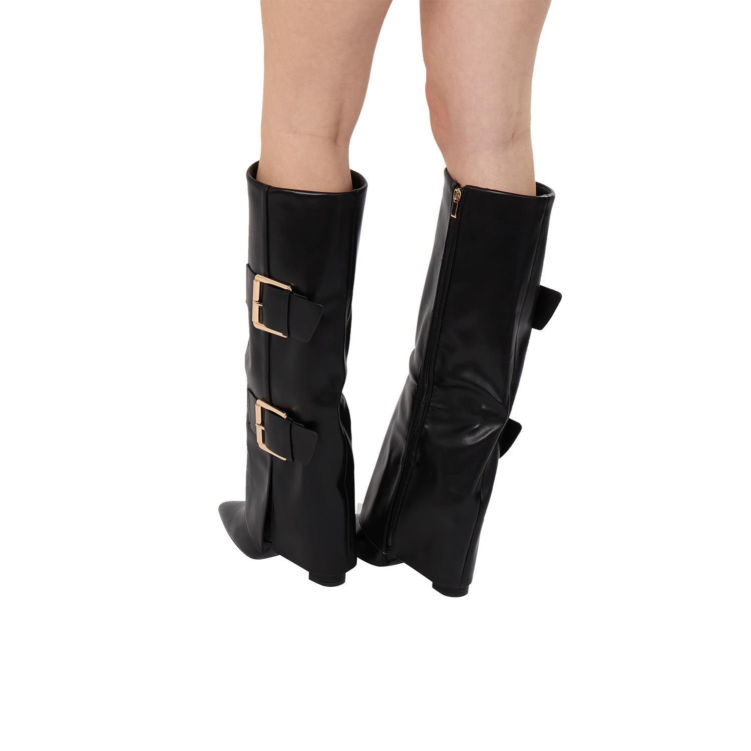 Women Knee High Long Boots with Stripe Detail Knee Length Boots - Picture 8 of 13