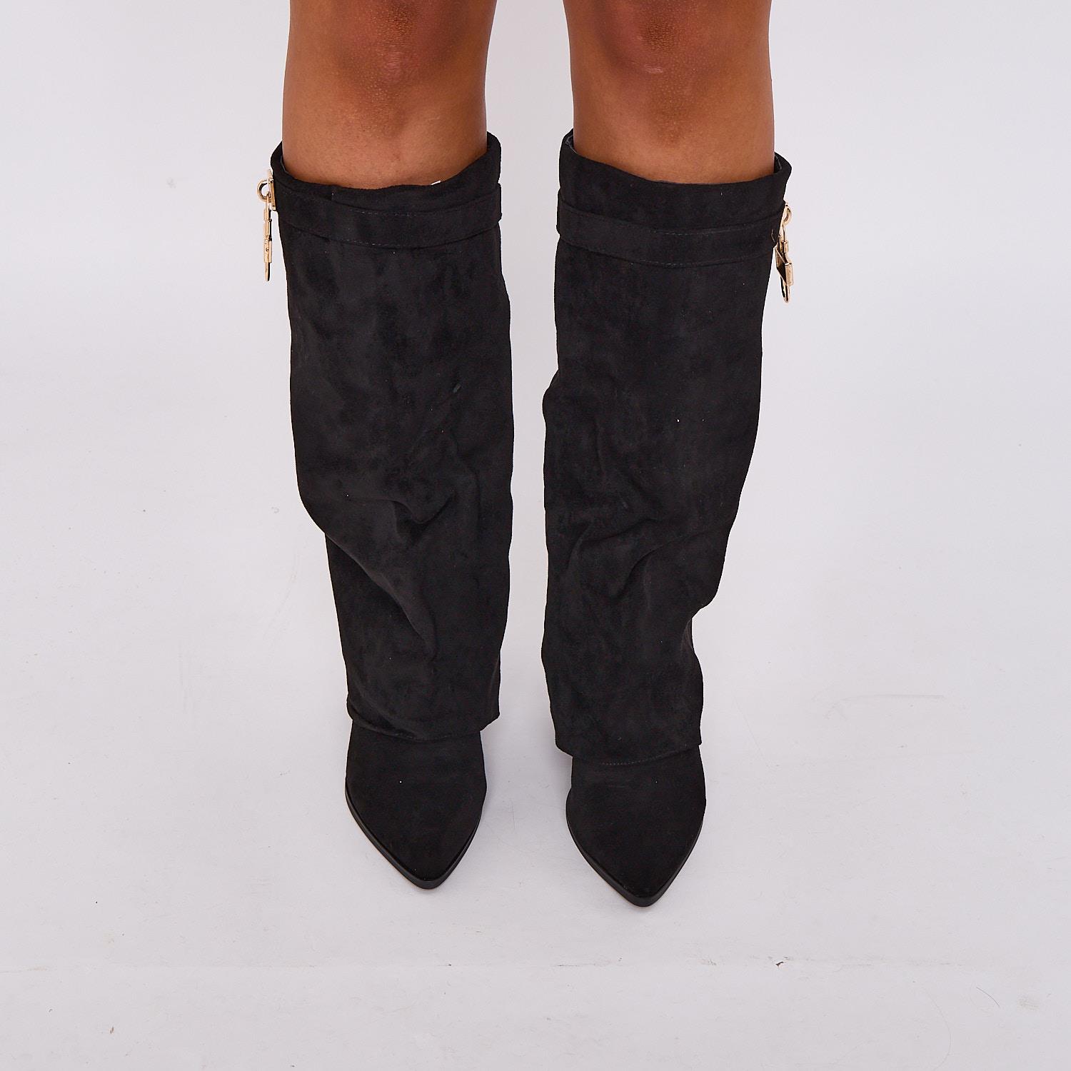 Damen Kniehohe Stiefel Lang Stretch Elastisch Zwickel Riemen Warm Winterstiefel Schuhe - Bild 6 von 22