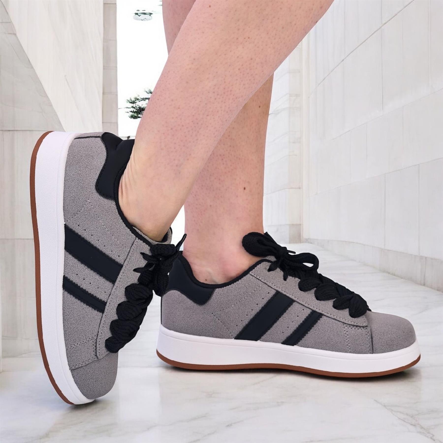 Damen-Sneaker flache Sohle modische bequeme weiche Sohle Wandern Sportschuhe - Bild 14 von 21