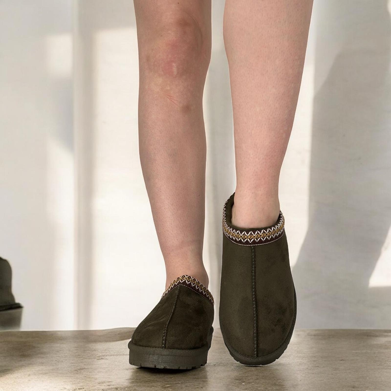 Damen Slipper Hausschuhe warm Kunstfell gefüttert Damen Hausschuhe Schuhe - Bild 13 von 19