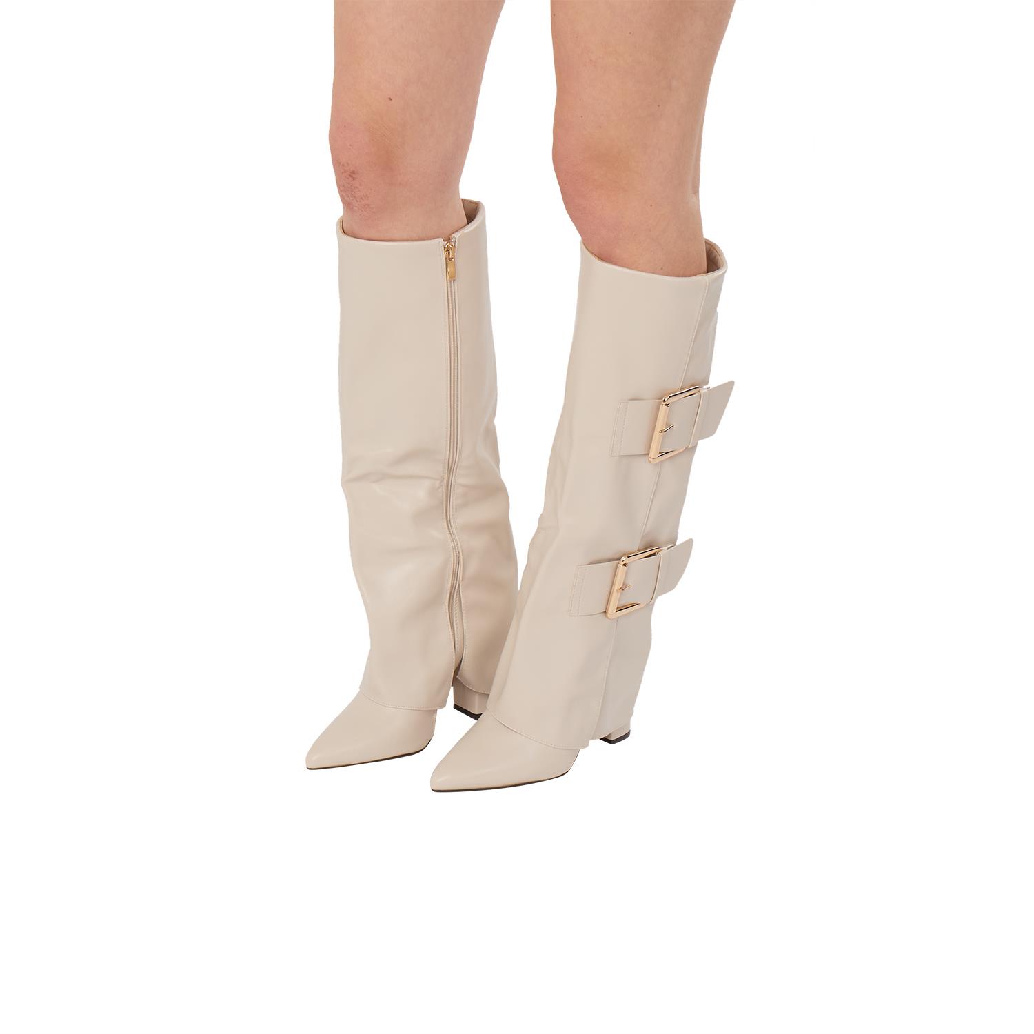 Women Knee High Long Boots with Stripe Detail Knee Length Boots - Picture 5 of 13