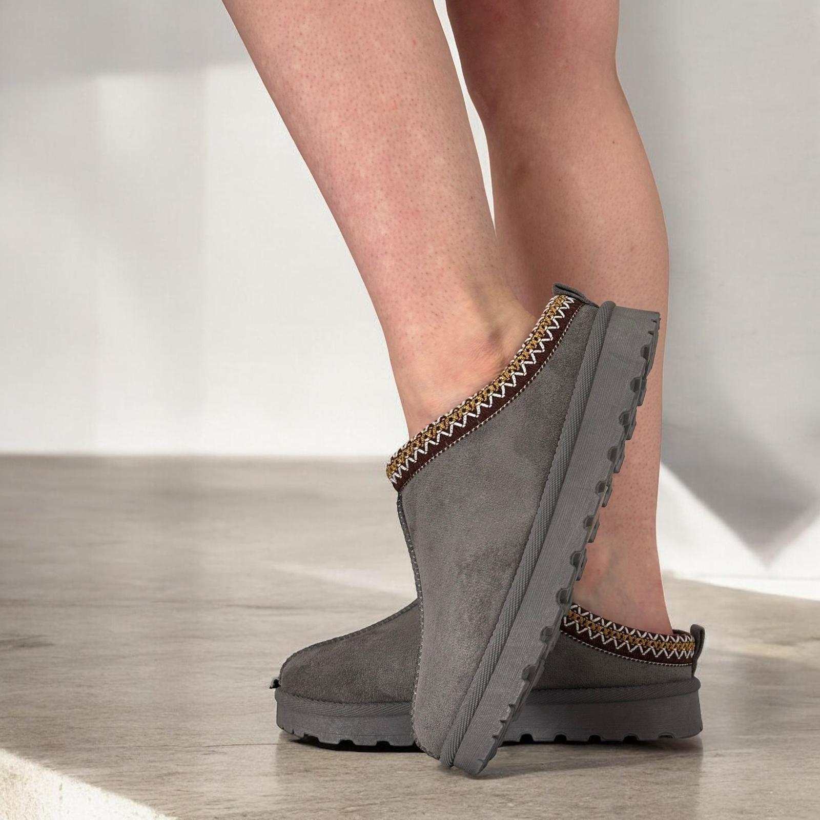 Damen Slipper Hausschuhe warm Kunstfell gefüttert Damen Hausschuhe Schuhe - Bild 15 von 19
