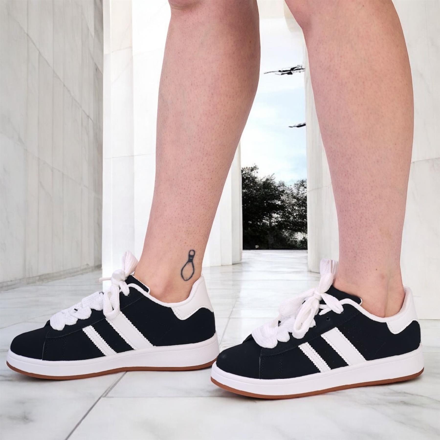 Damen-Sneaker flache Sohle modische bequeme weiche Sohle Wandern Sportschuhe - Bild 9 von 21