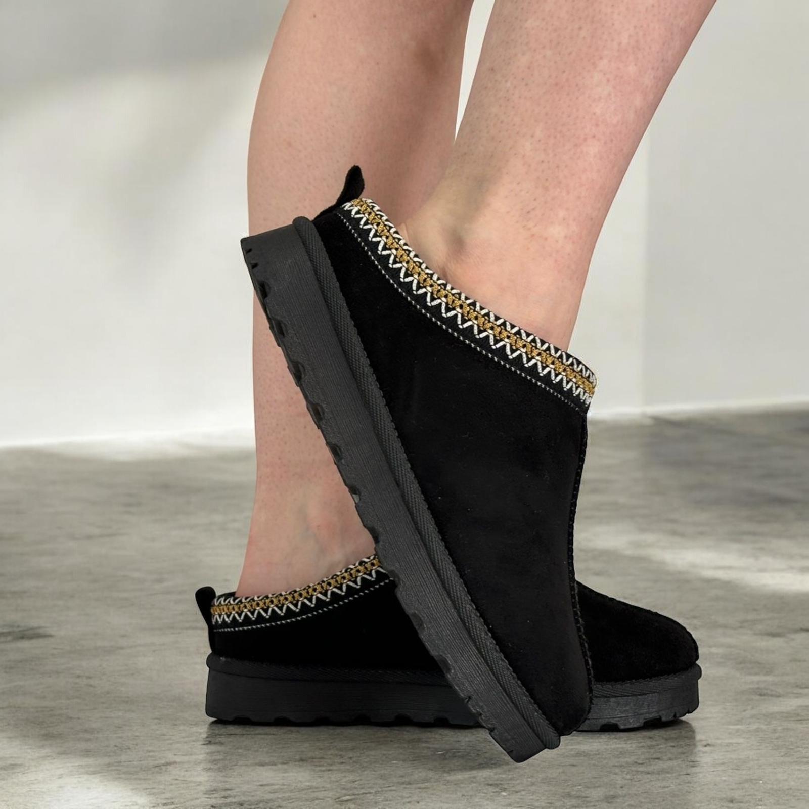 Damen Slipper Hausschuhe warm Kunstfell gefüttert Damen Hausschuhe Schuhe - Bild 5 von 19