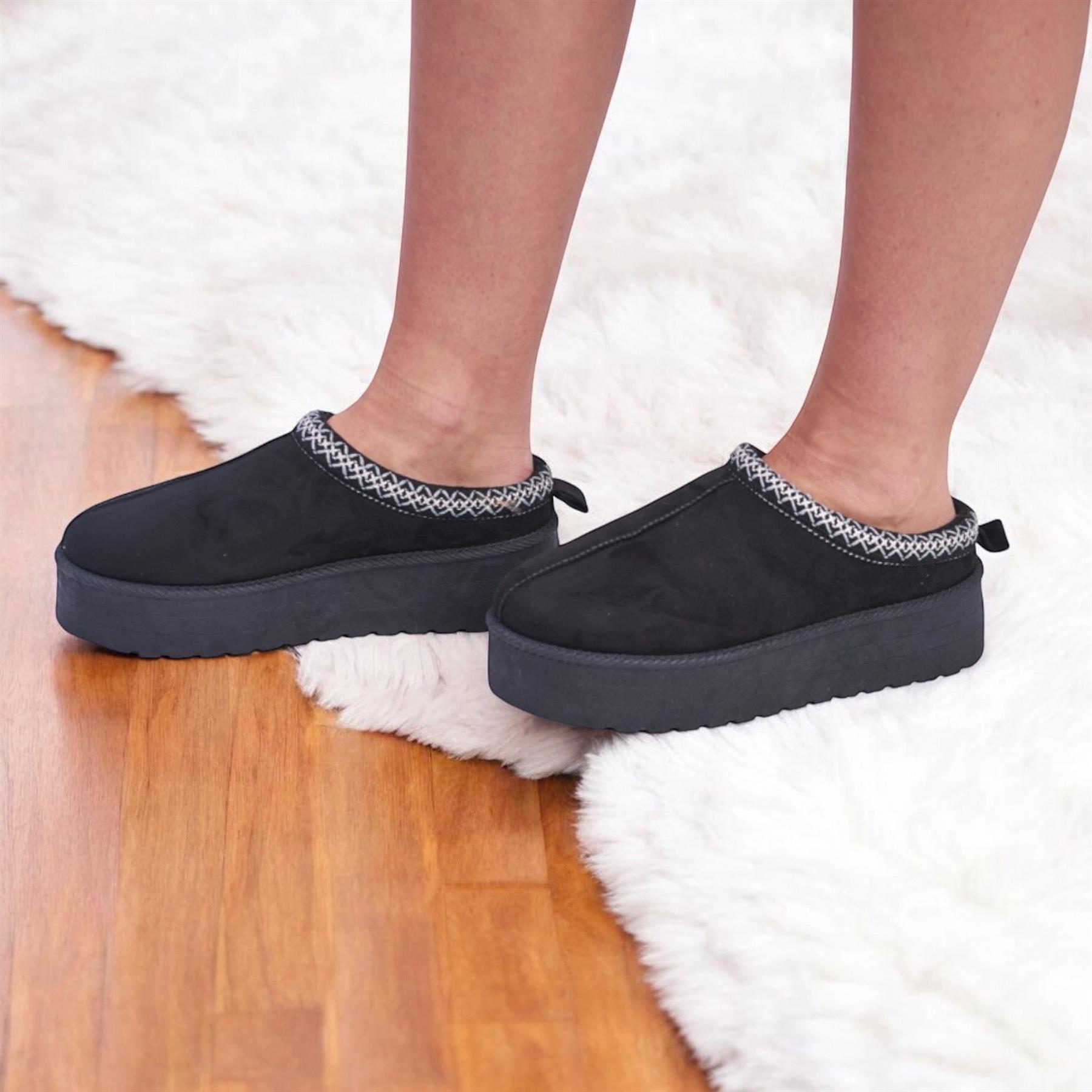 CORE COLLECTION'S DAMEN DAMEN BEQUEME FLAUSCHIGE GROBE PLATEAU HAUSSCHUHE  - Bild 8 von 17
