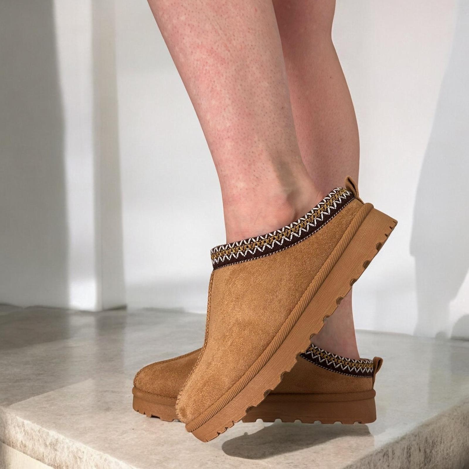 Damen Slipper Hausschuhe warm Kunstfell gefüttert Damen Hausschuhe Schuhe - Bild 9 von 19