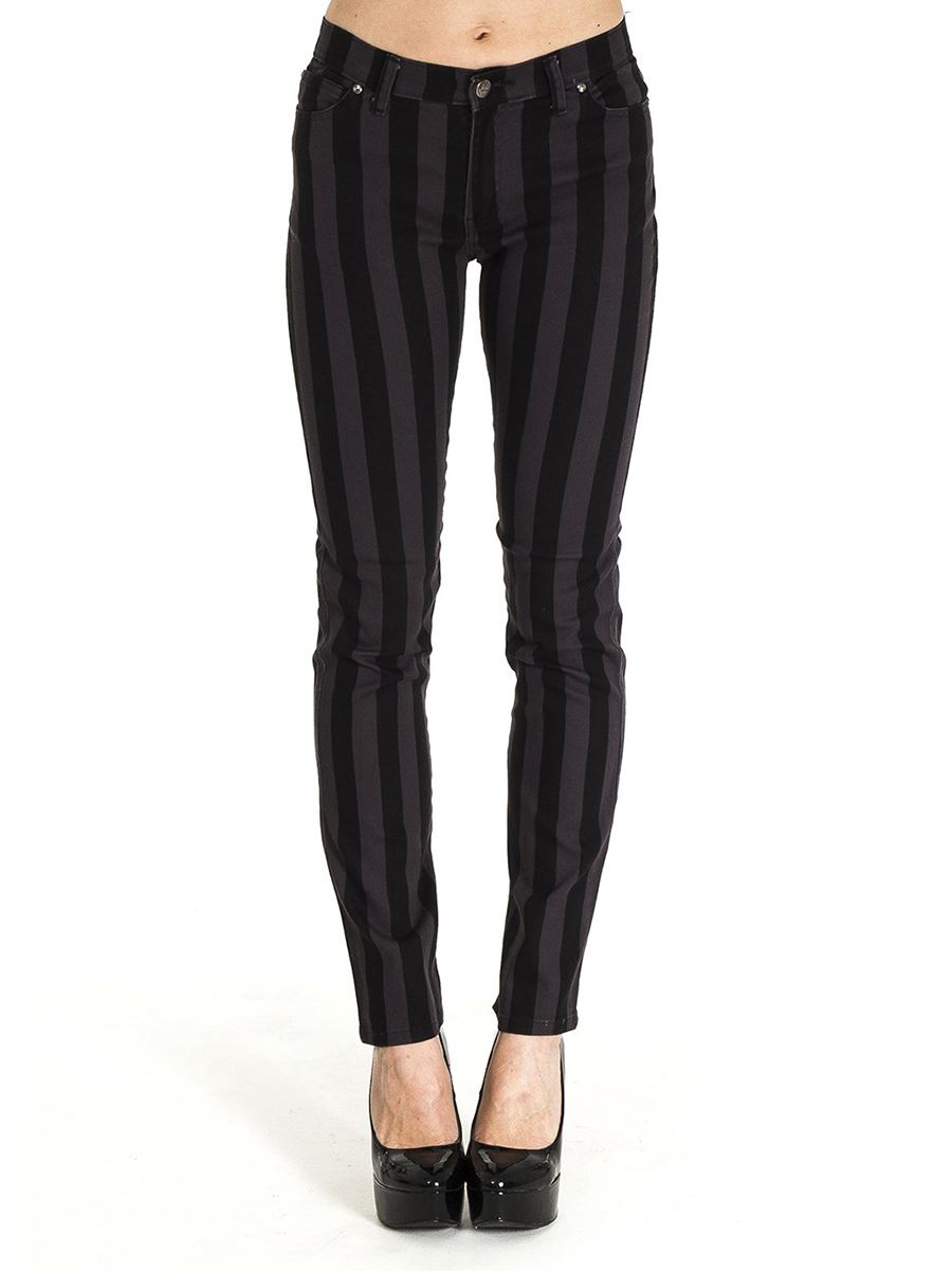 Run & Fly Skinny-Jeans schwarz-grau gestreift Unisex - Bild 9 von 24