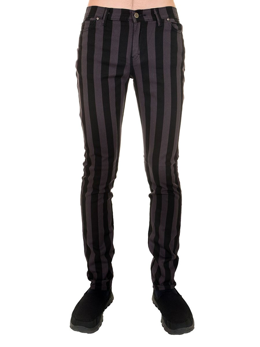 Run & Fly Skinny-Jeans schwarz-grau gestreift Unisex - Bild 15 von 24