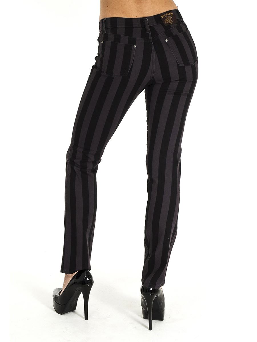 Run & Fly Skinny-Jeans schwarz-grau gestreift Unisex - Bild 14 von 24