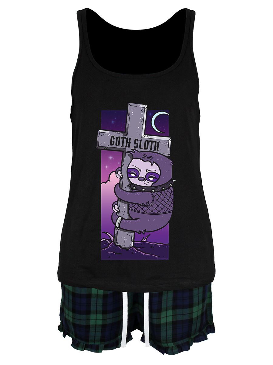 Goth Sloth Ladies Short Pyjama Set - Picture 3 of 4