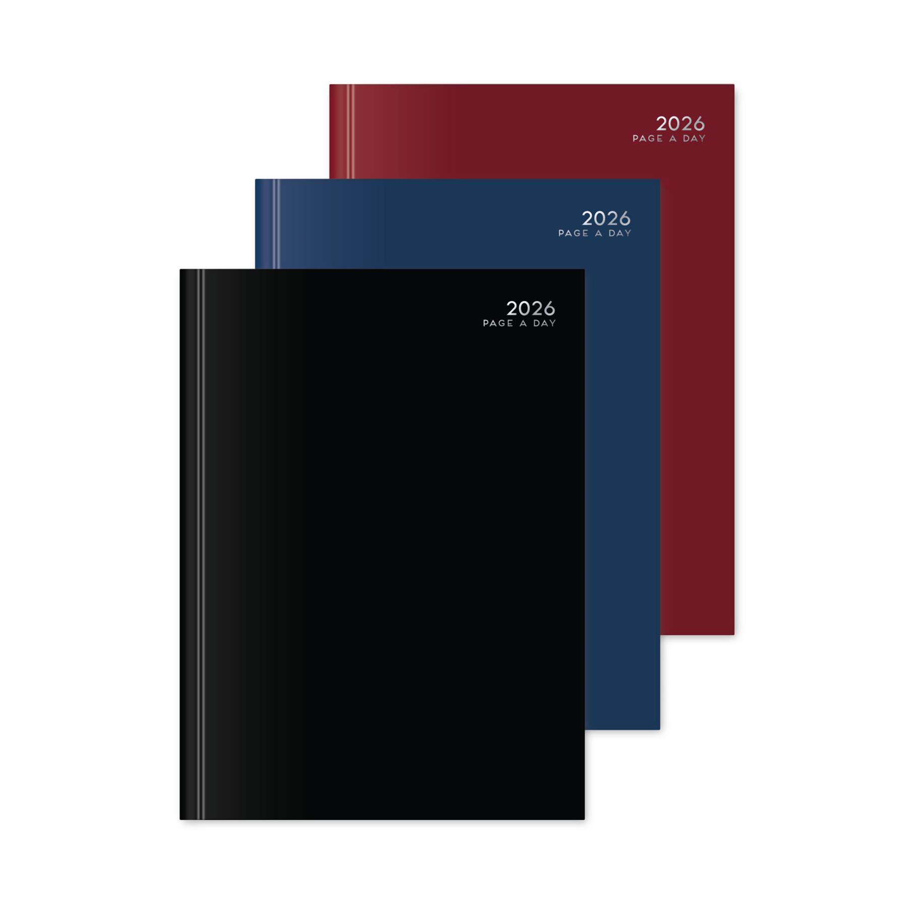 2026 Diary A4/A5/A6 Page A Day/Week To View Diary Hardback Case Bound Back Cover