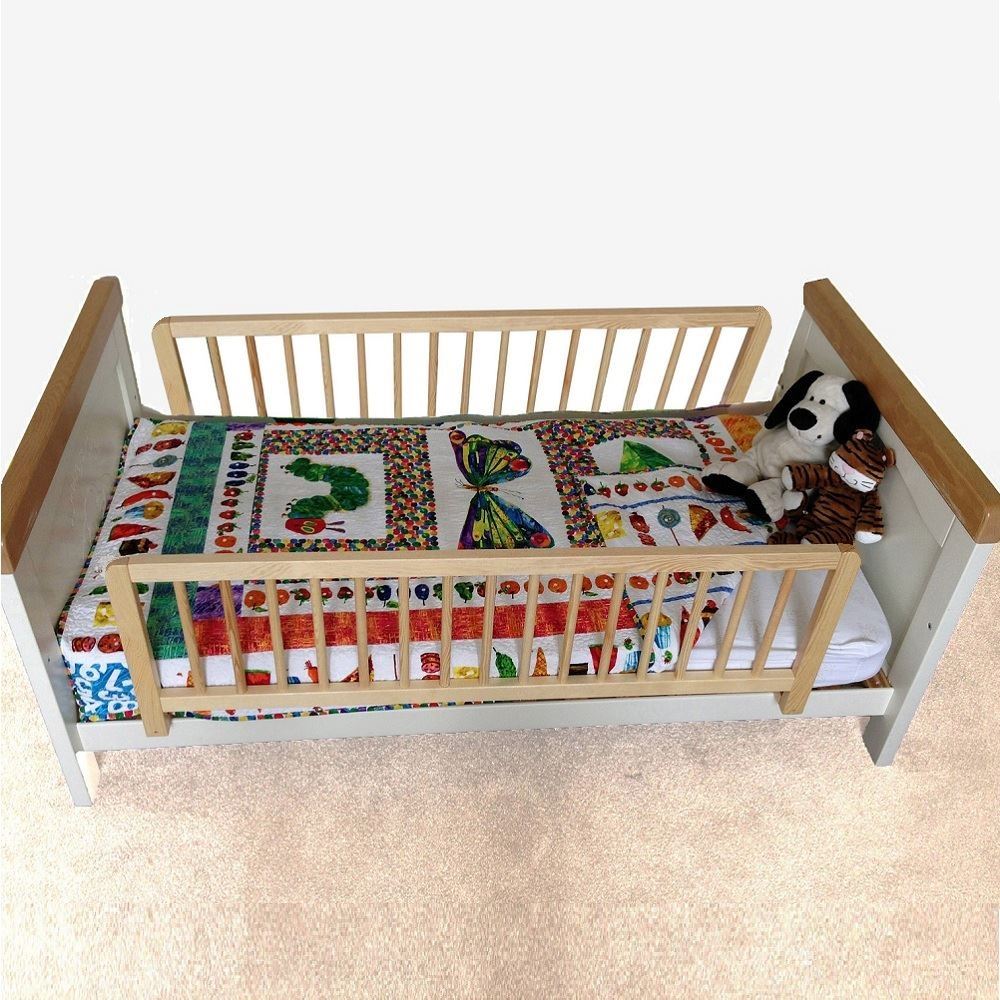 Safetots Double Sided Kids Wooden Bed Rail Toddler Bed Guard Natural