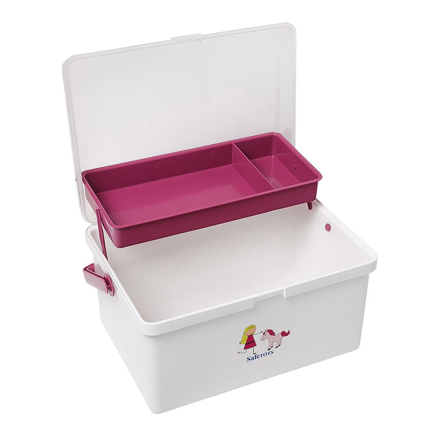 Safetots Princess and Pony Baby Changing Nappy Box Organiser White Pink