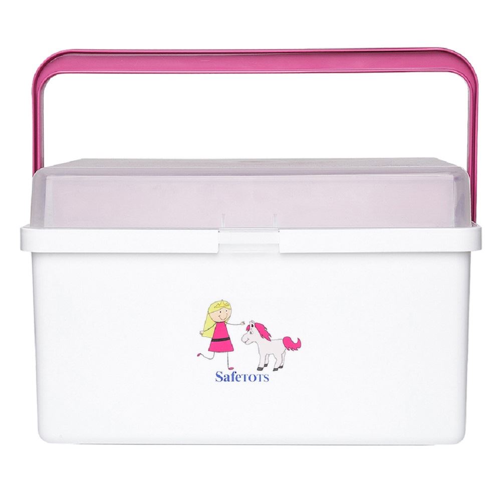 Safetots Princess and Pony Baby Changing Nappy Box Organiser White Pink