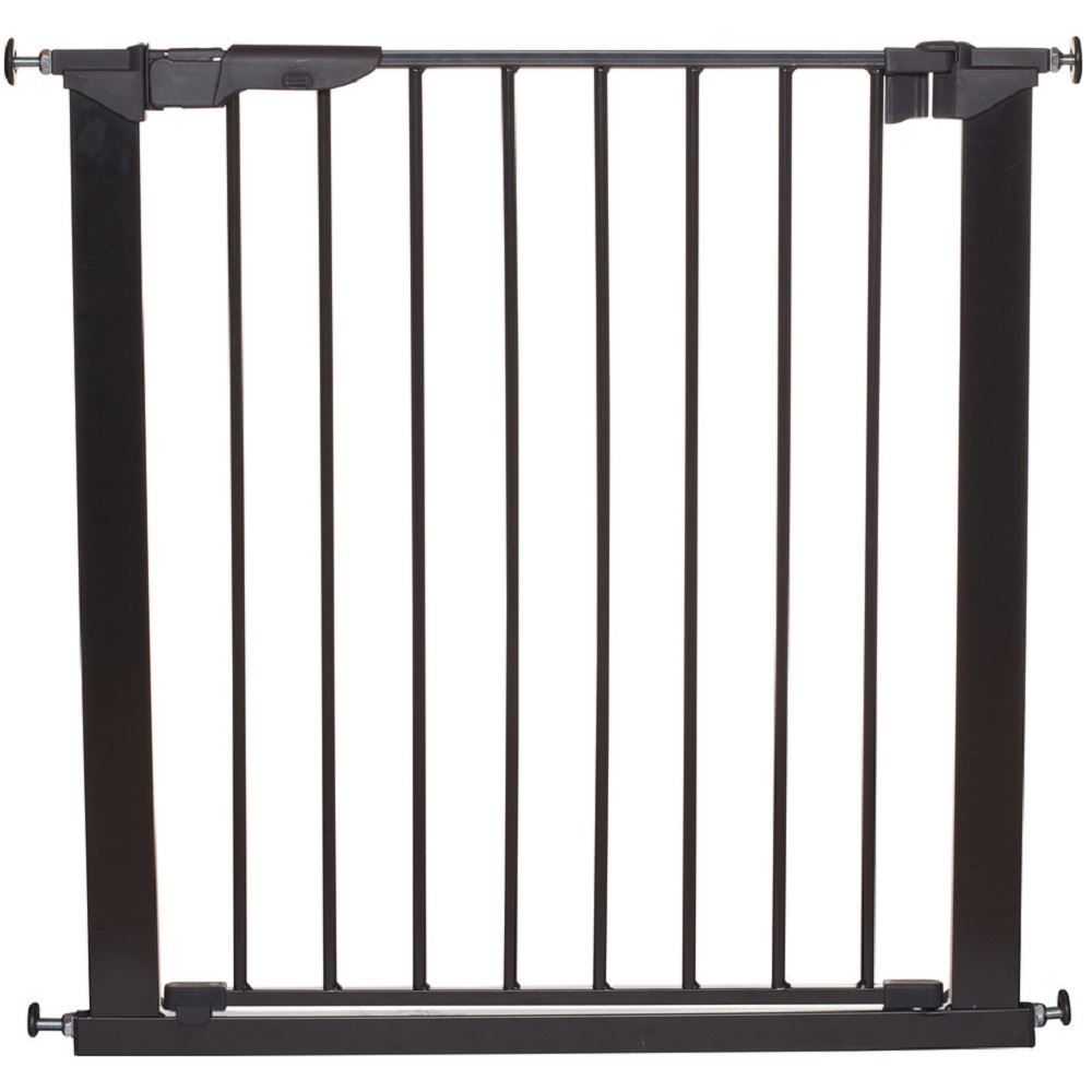 Safetots No Screw Metal Baby Gate Black Pressure Fit Safety Gate 73.5