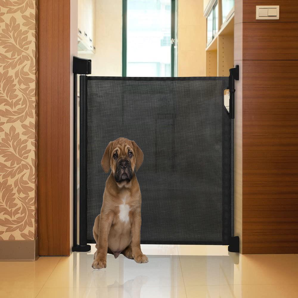 Retractable Dog Gate Folding Pet Gate White Black Tall Standard By 