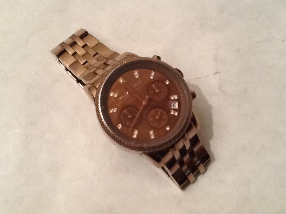 Michael Kors Ritz Chronograph Chocolate Women\'s Watch  Mk 5547-needs Battery Michael Kors MK5547 Ritz Brown Dial Brown IP Stainless  main image 2
