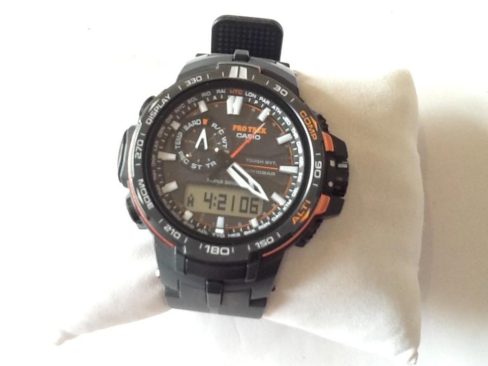 Pre-owned: Casio 5365 Protrek Men's Tough Solar Watch. Black. PRW