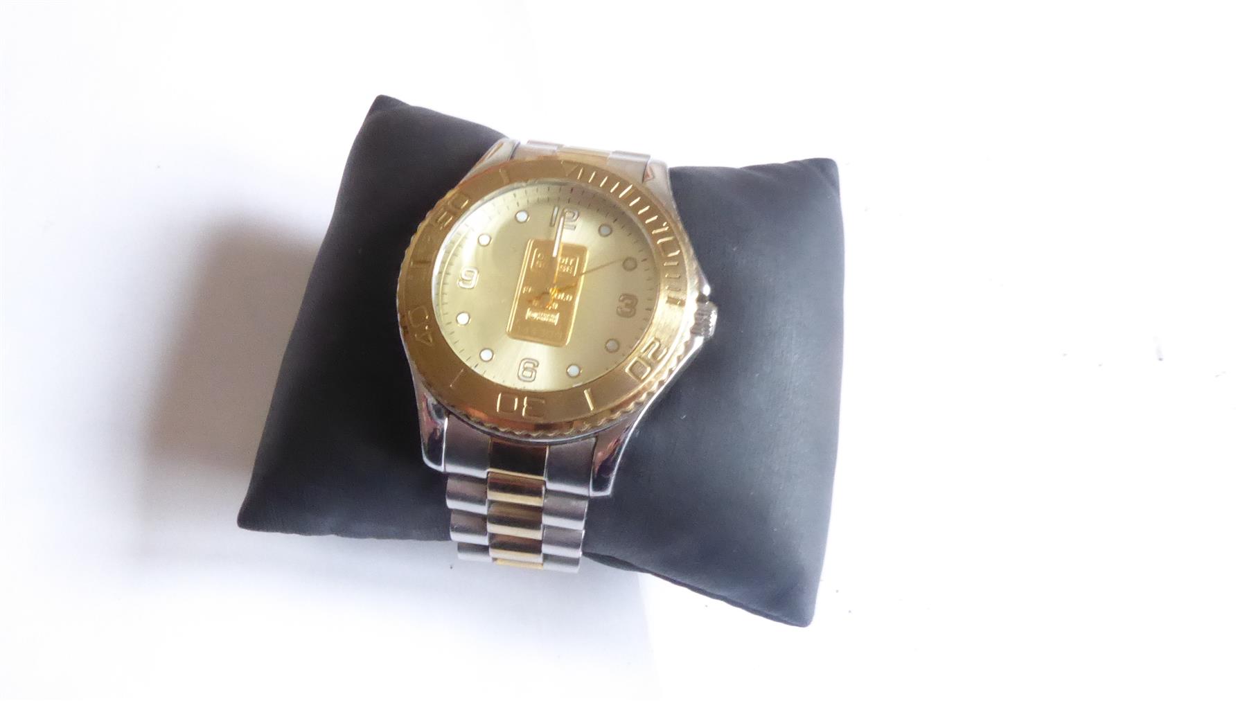 Pre-owned: Credit Suisse 1g 999.9 Certified Fine Gold Gents Watch