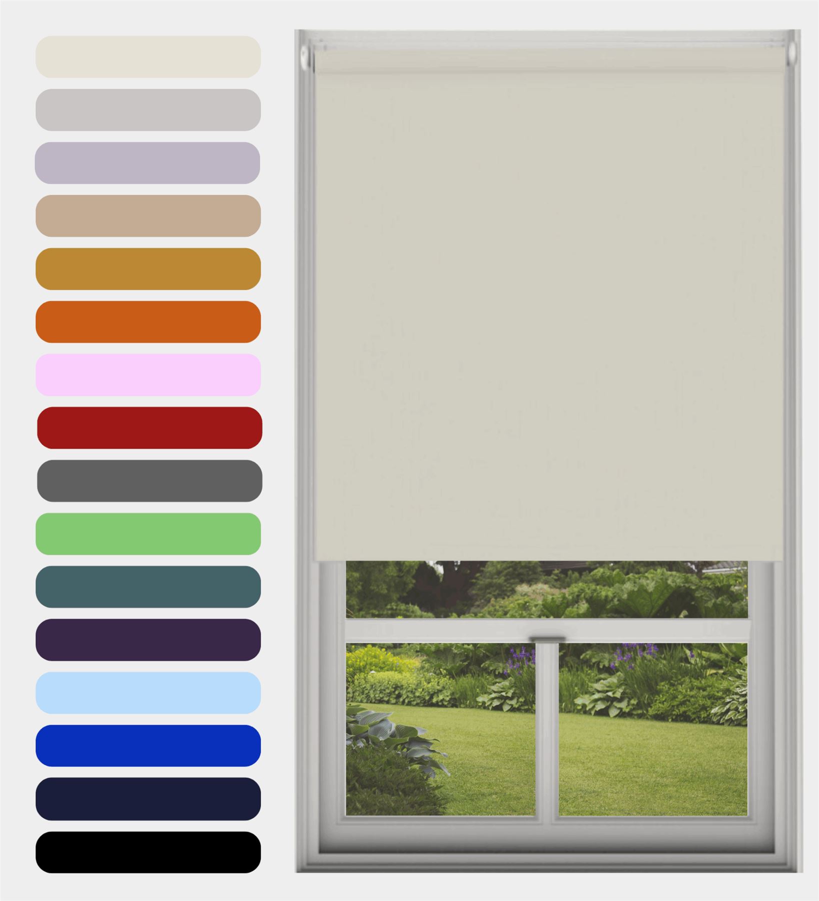 Blackout Roller Blind Many Colours Bedroom, Living Room, Bathroom, Kitchen Blind - Picture 29 of 42