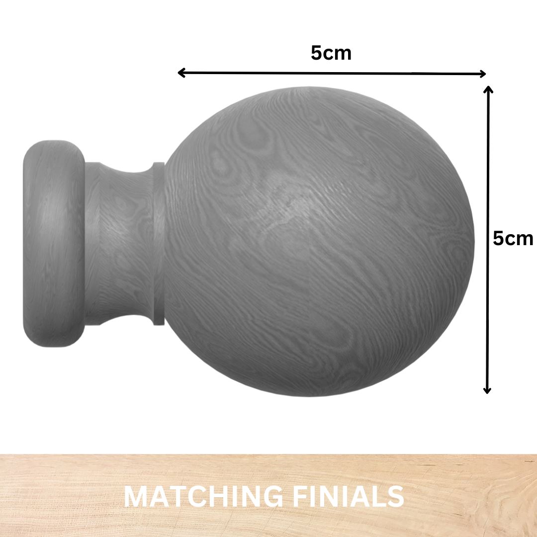 WOODEN CURTAIN POLE EYELET POLE FOR CURTAINS 28MM WOOD POLE WHITE OAK GREY CREAM - Picture 9 of 17