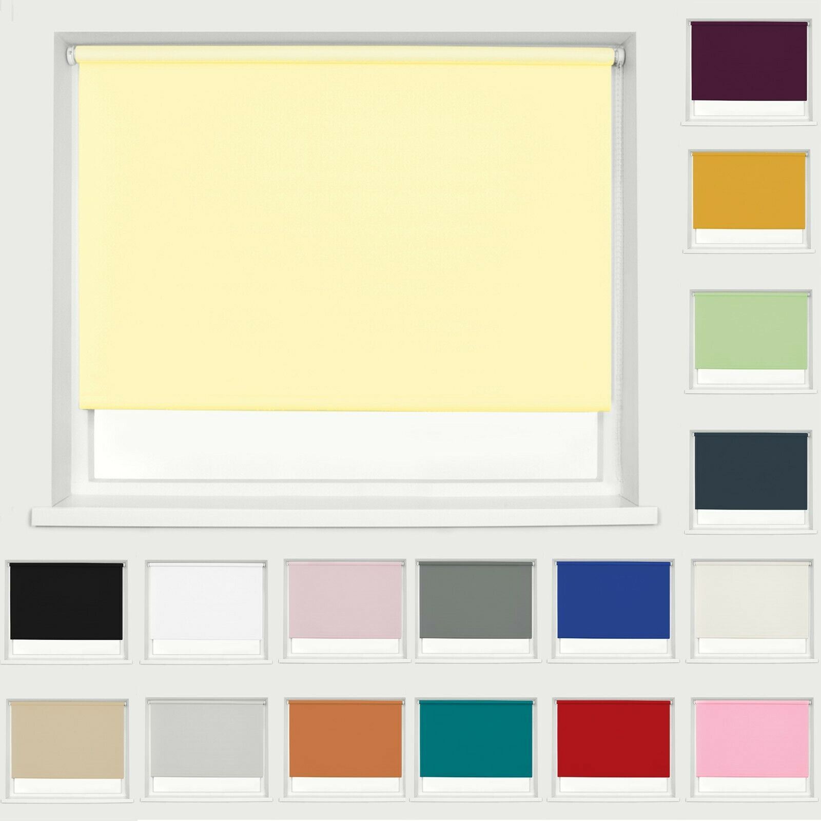 BLACKOUT ROLLER BLINDS THERMAL FABRIC UP TO 240CM WIDTH 210CM DROP eBay