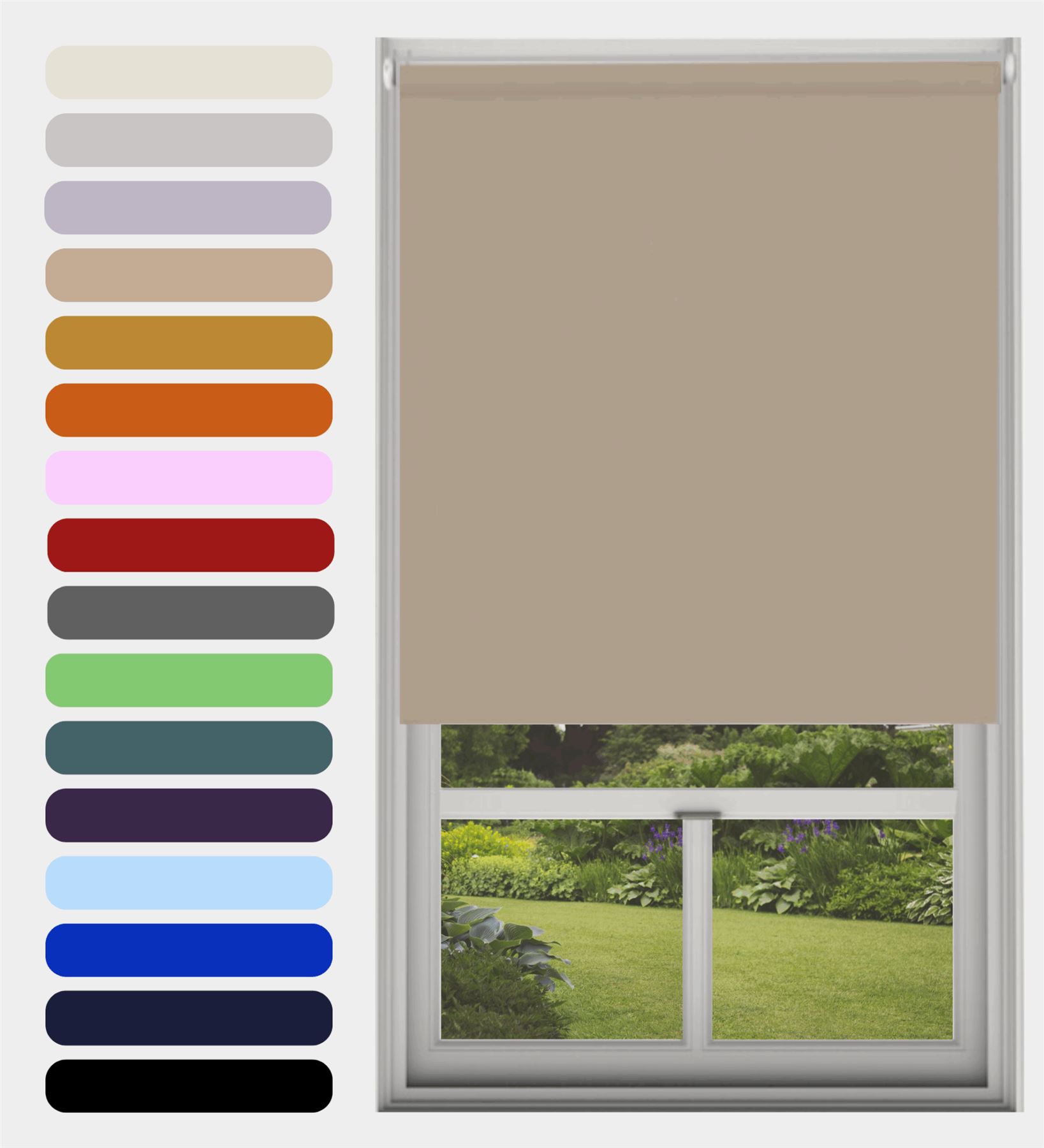THERMAL BLACKOUT ROLLER BLINDS QUALITY MATERIAL METAL FIXINGS MANY SIZES COLOURS - Picture 15 of 40