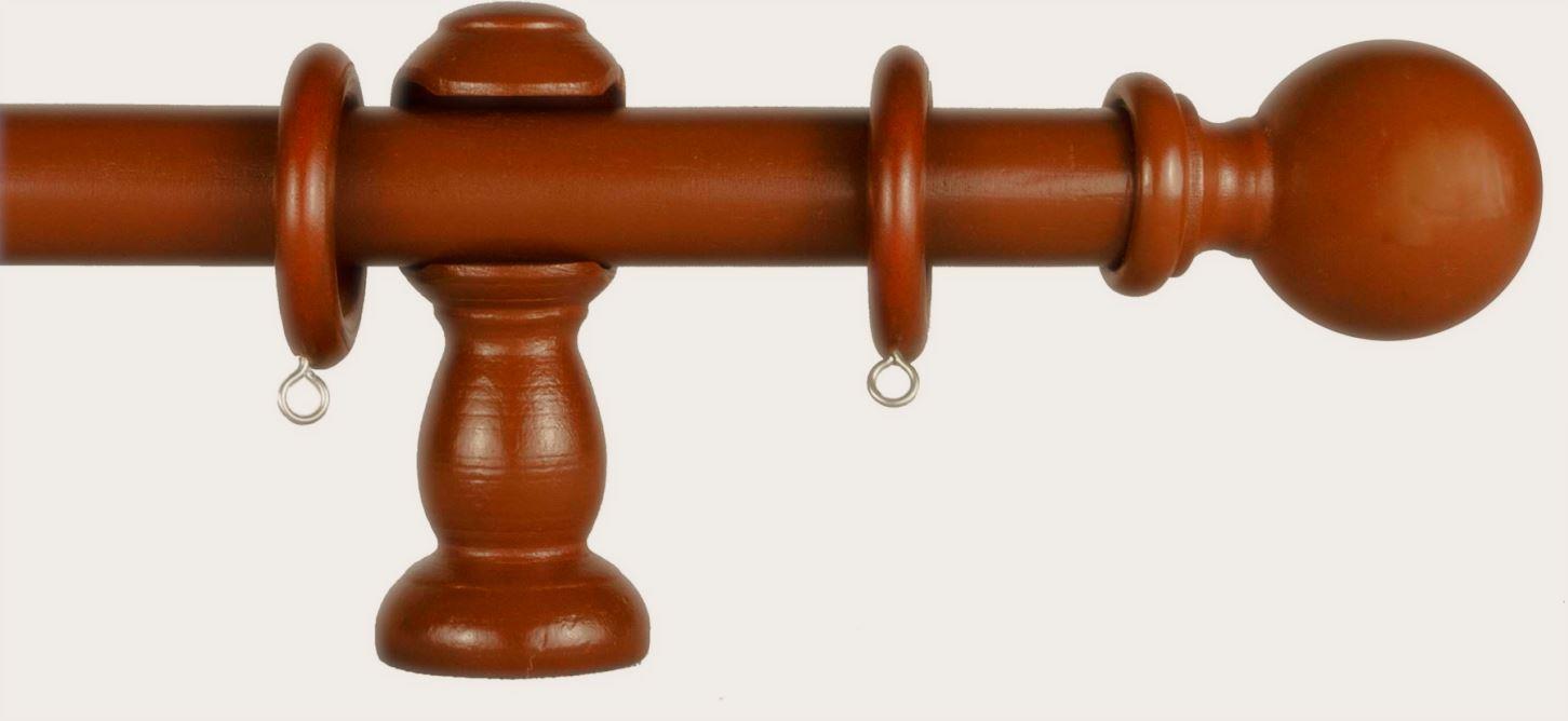 28MM FX REAL WOODEN CURTAIN POLE SET WOOD POLES / RINGS GREY WHITE